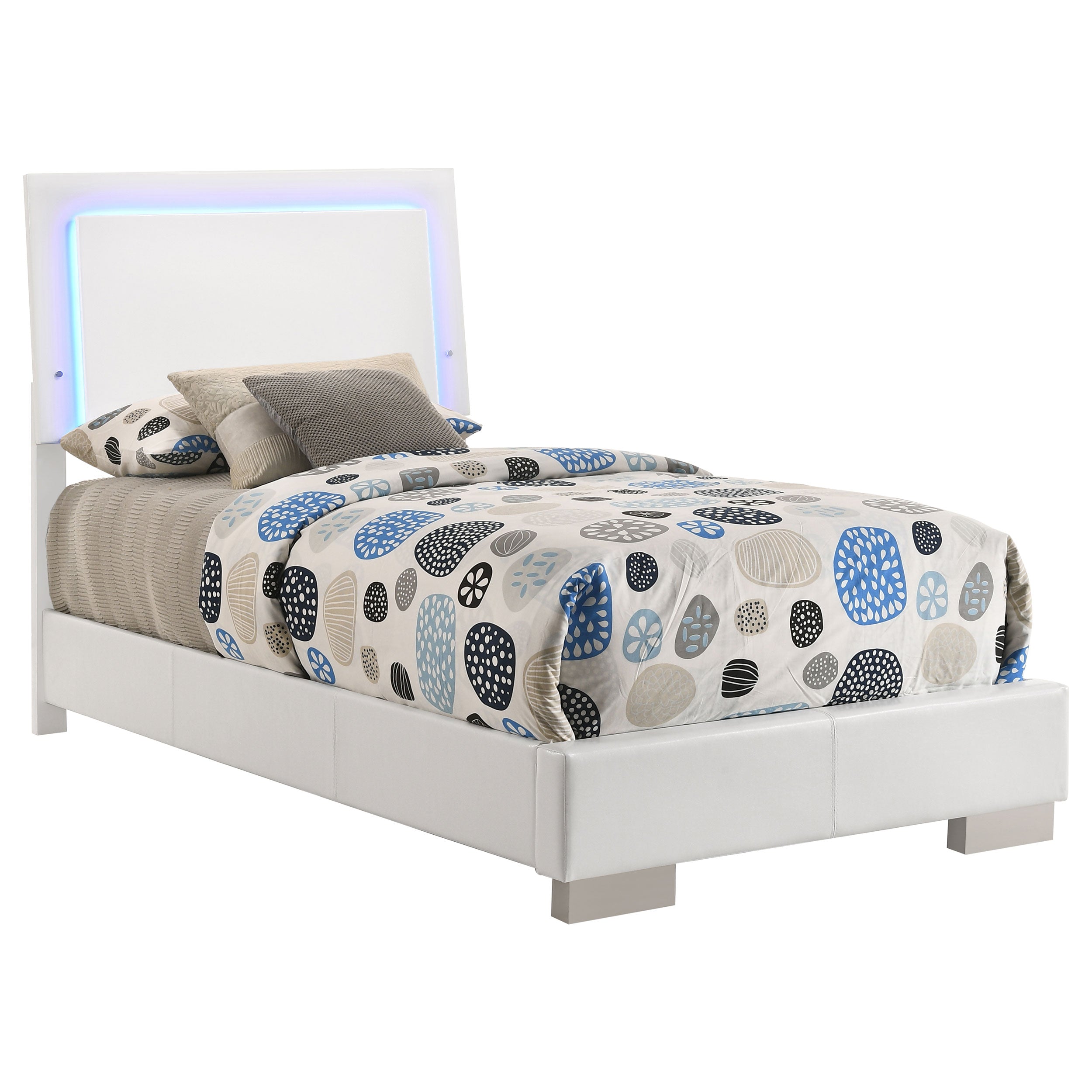 Felicity Panel Bed with LED Lighting - Ideal Furniture (Fresno,CA)