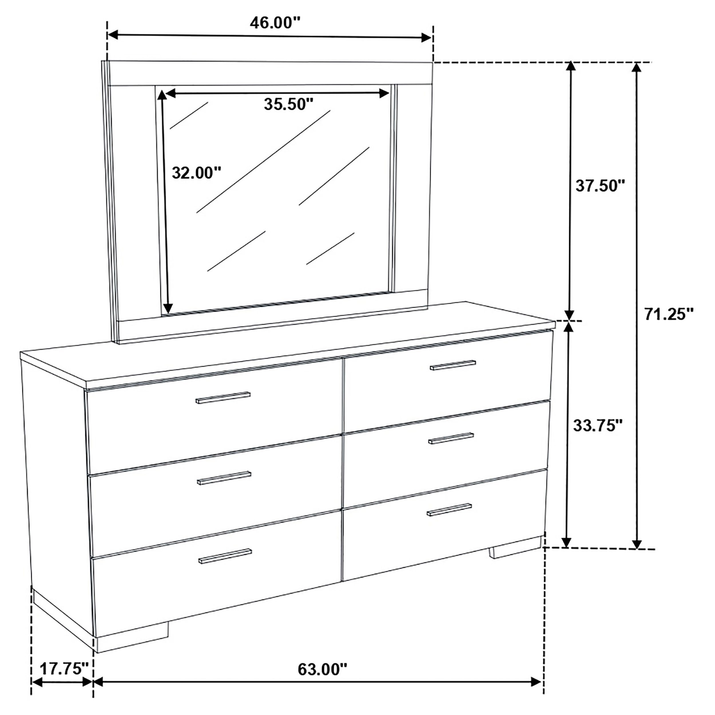 Felicity Dresser with Mirror - Ideal Furniture (Fresno,CA)