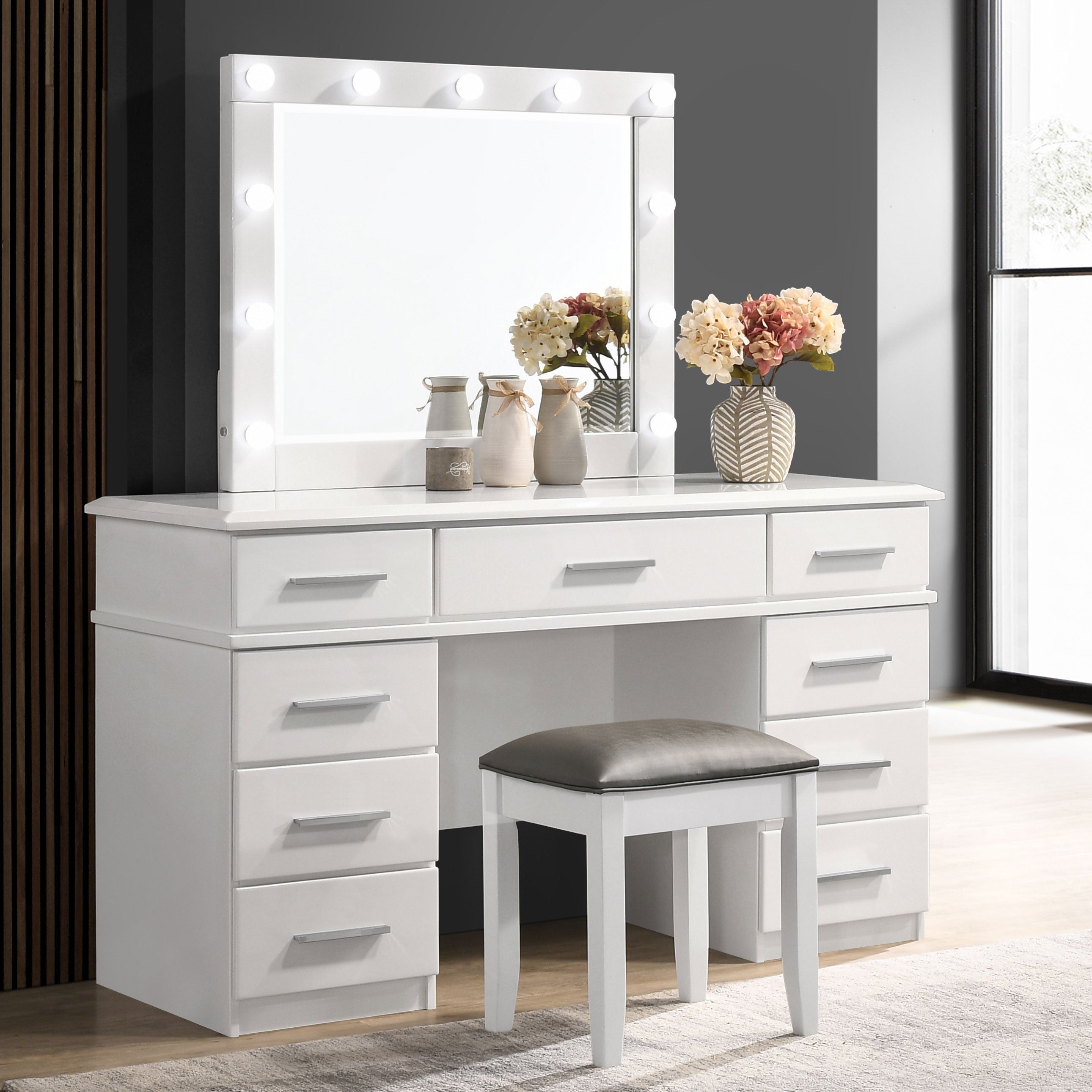 Felicity Makeup Vanity Stool - Ideal Furniture (Fresno,CA)