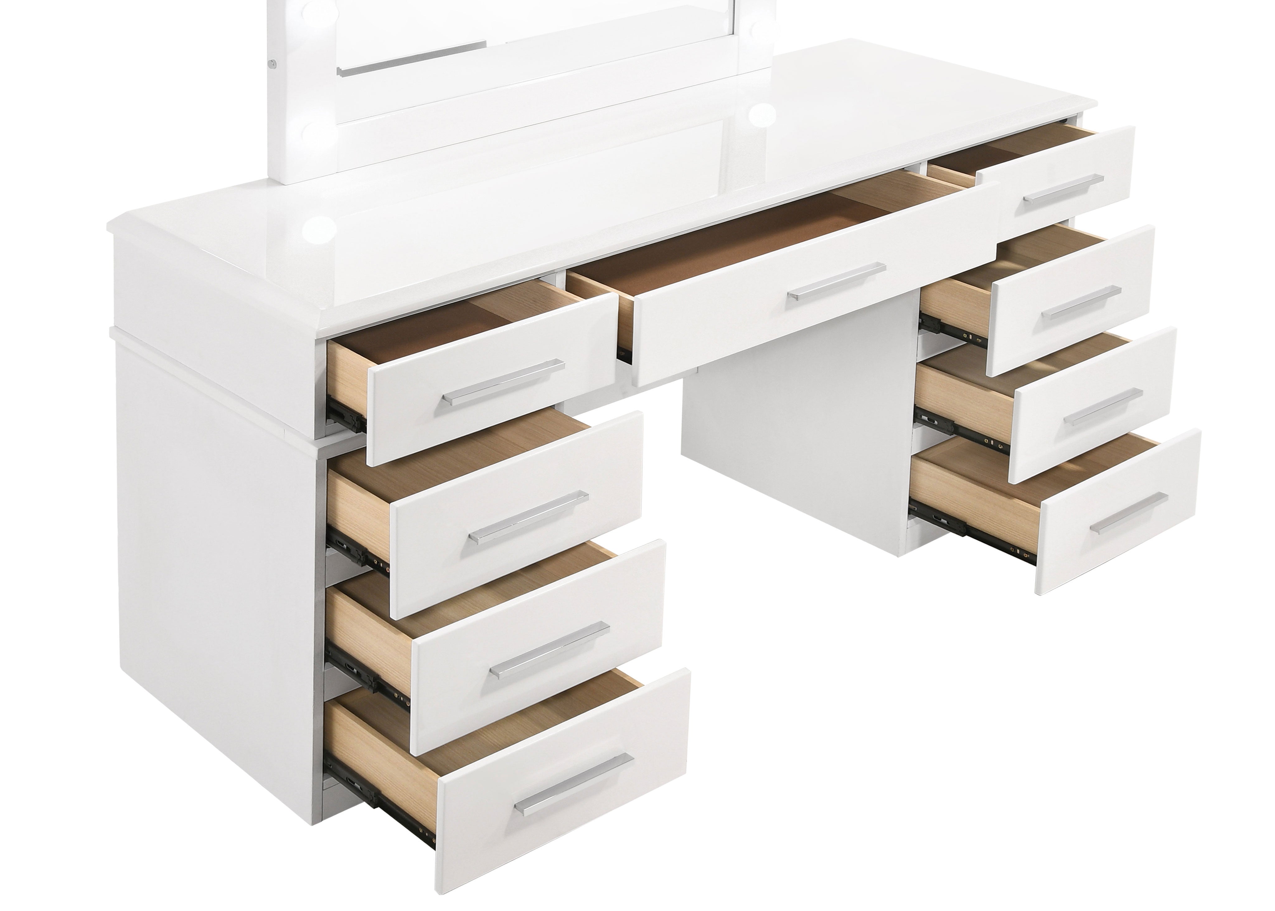 Felicity Makeup Vanity Table with LED Mirror - Ideal Furniture (Fresno,CA)