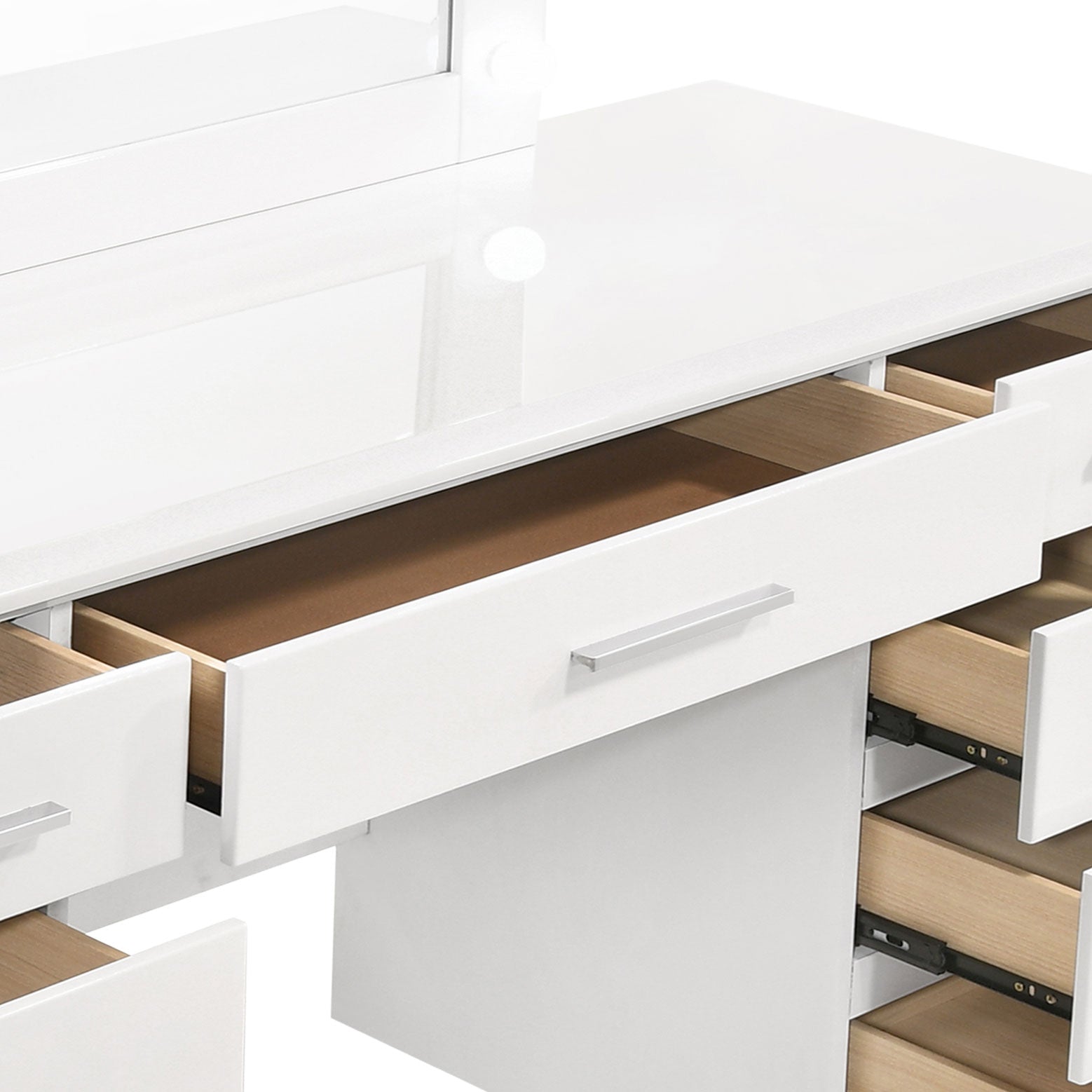 Felicity Makeup Vanity Table with LED Mirror - Ideal Furniture (Fresno,CA)
