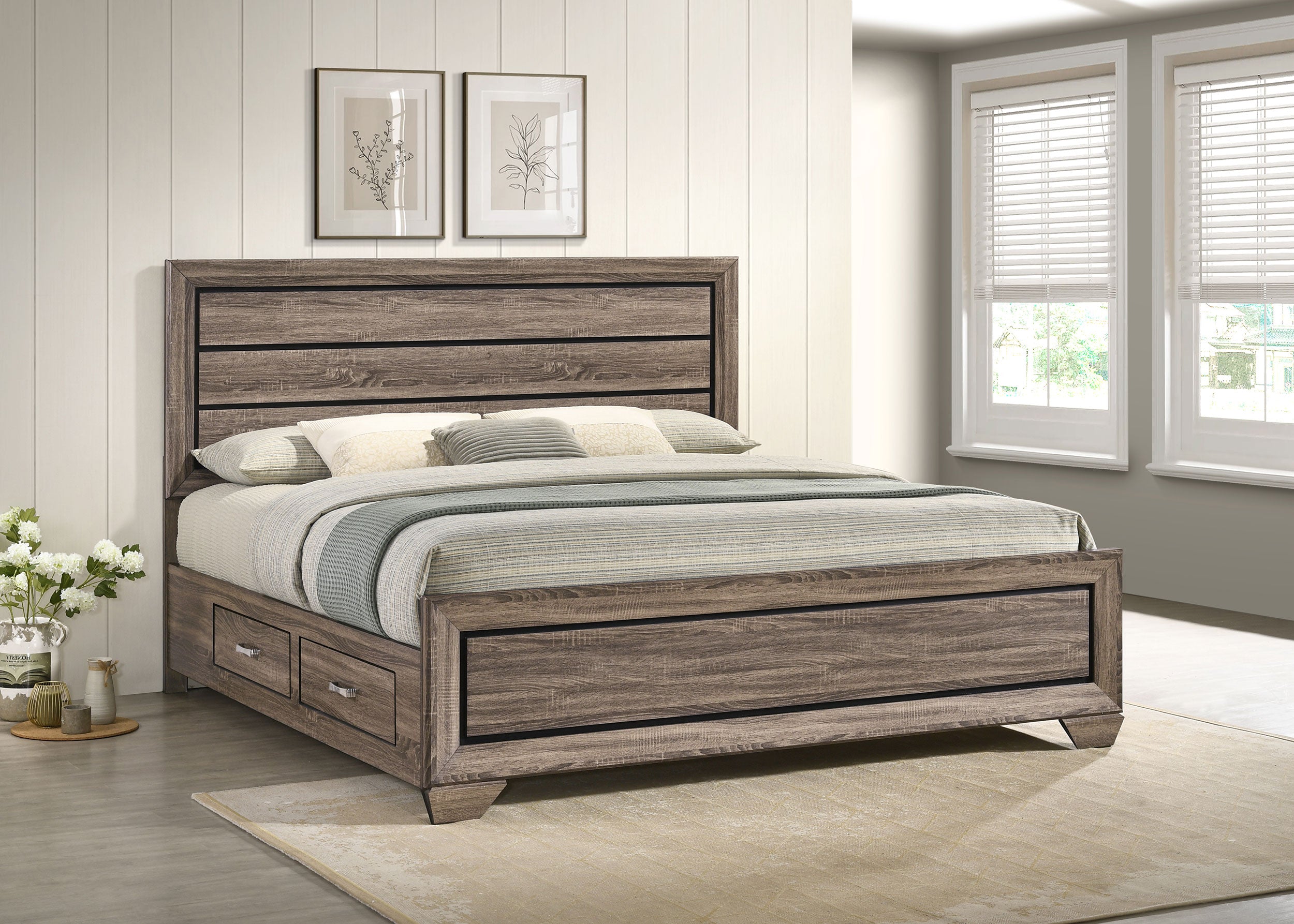 Kauffman Panel Platform Storage Bed - Ideal Furniture (Fresno,CA)