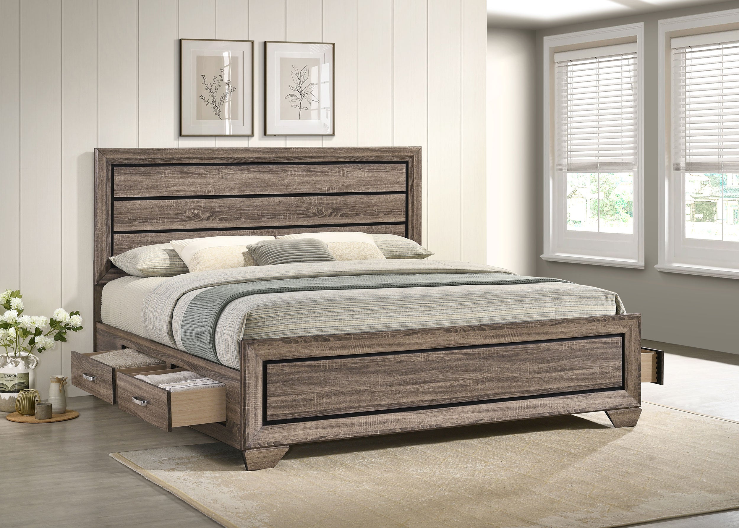 Kauffman Panel Platform Storage Bed - Ideal Furniture (Fresno,CA)