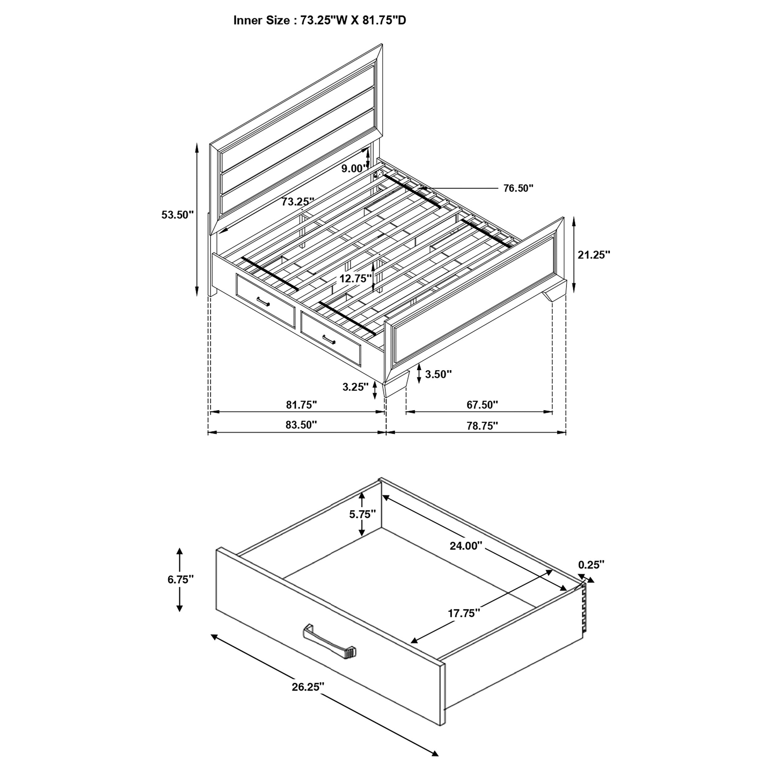 Kauffman Panel Platform Storage Bed - Ideal Furniture (Fresno,CA)