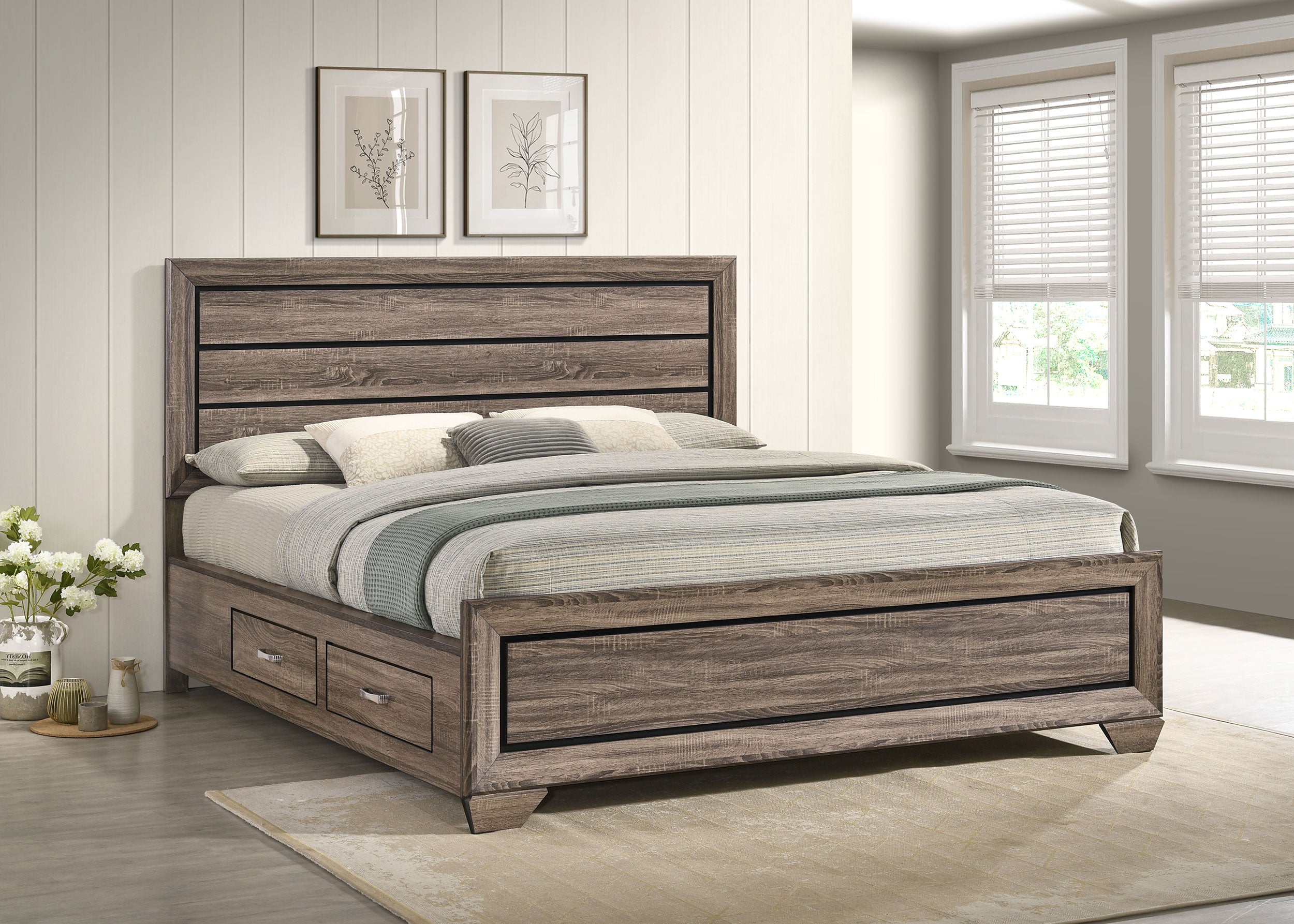 Kauffman Panel Platform Storage Bed - Ideal Furniture (Fresno,CA)