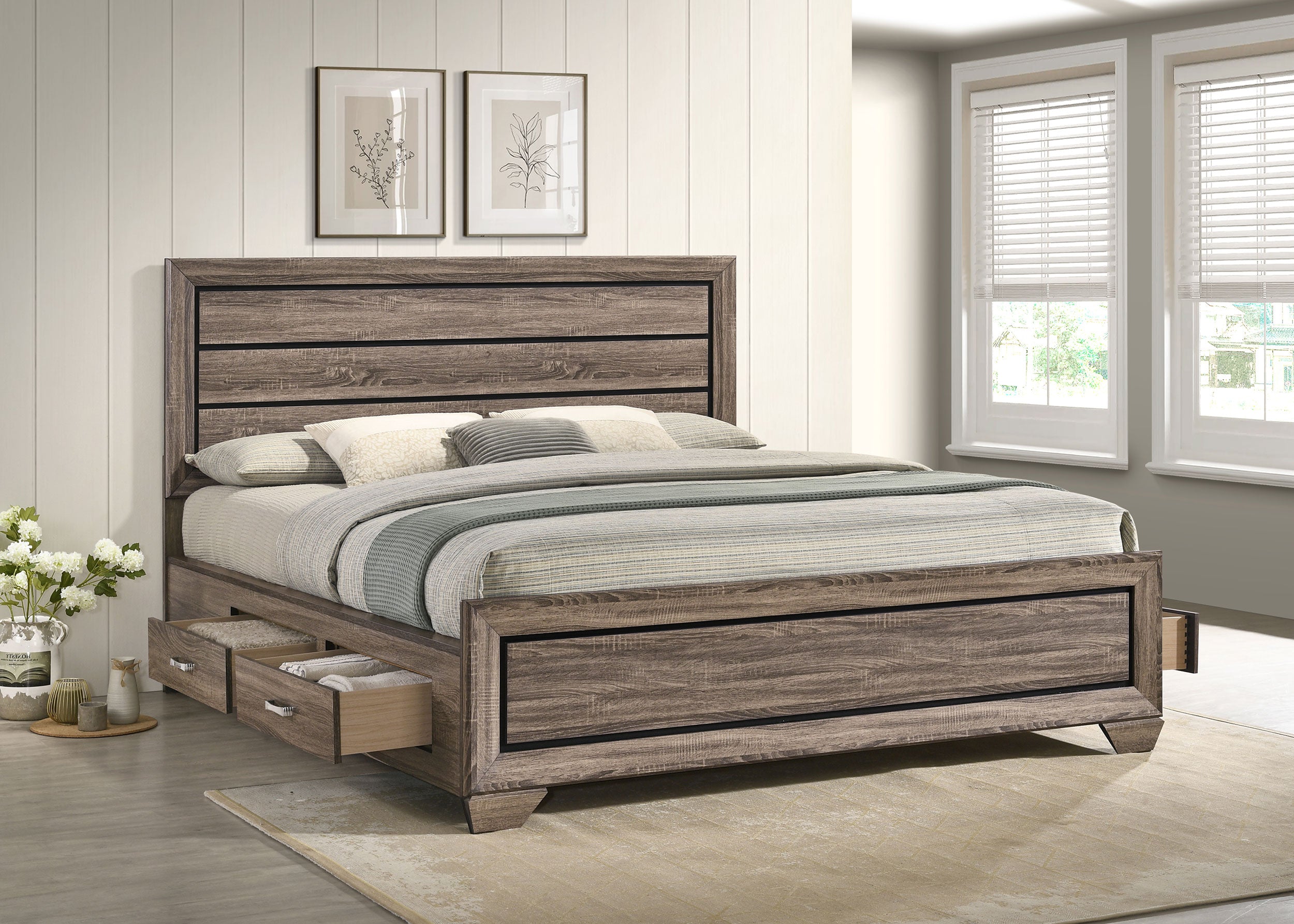 Kauffman Panel Platform Storage Bed - Ideal Furniture (Fresno,CA)