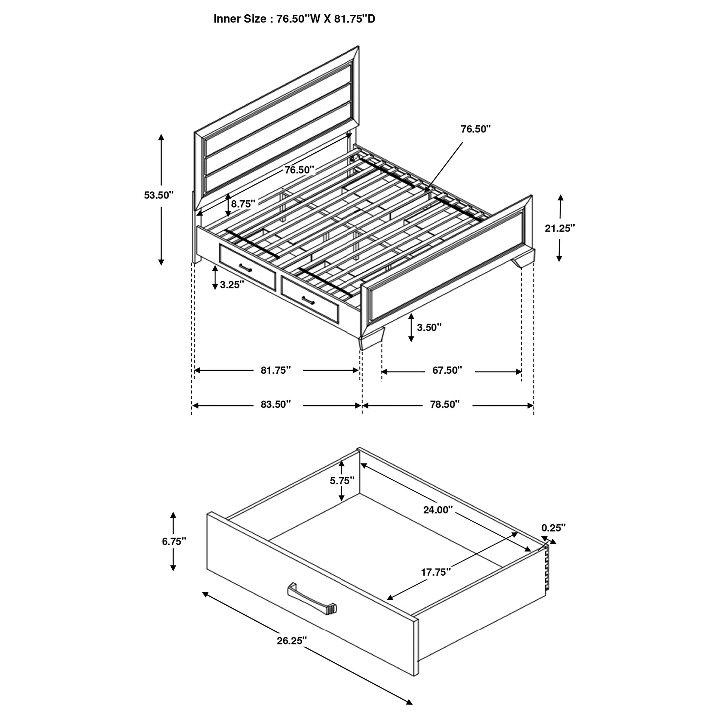 Kauffman Panel Platform Storage Bed - Ideal Furniture (Fresno,CA)