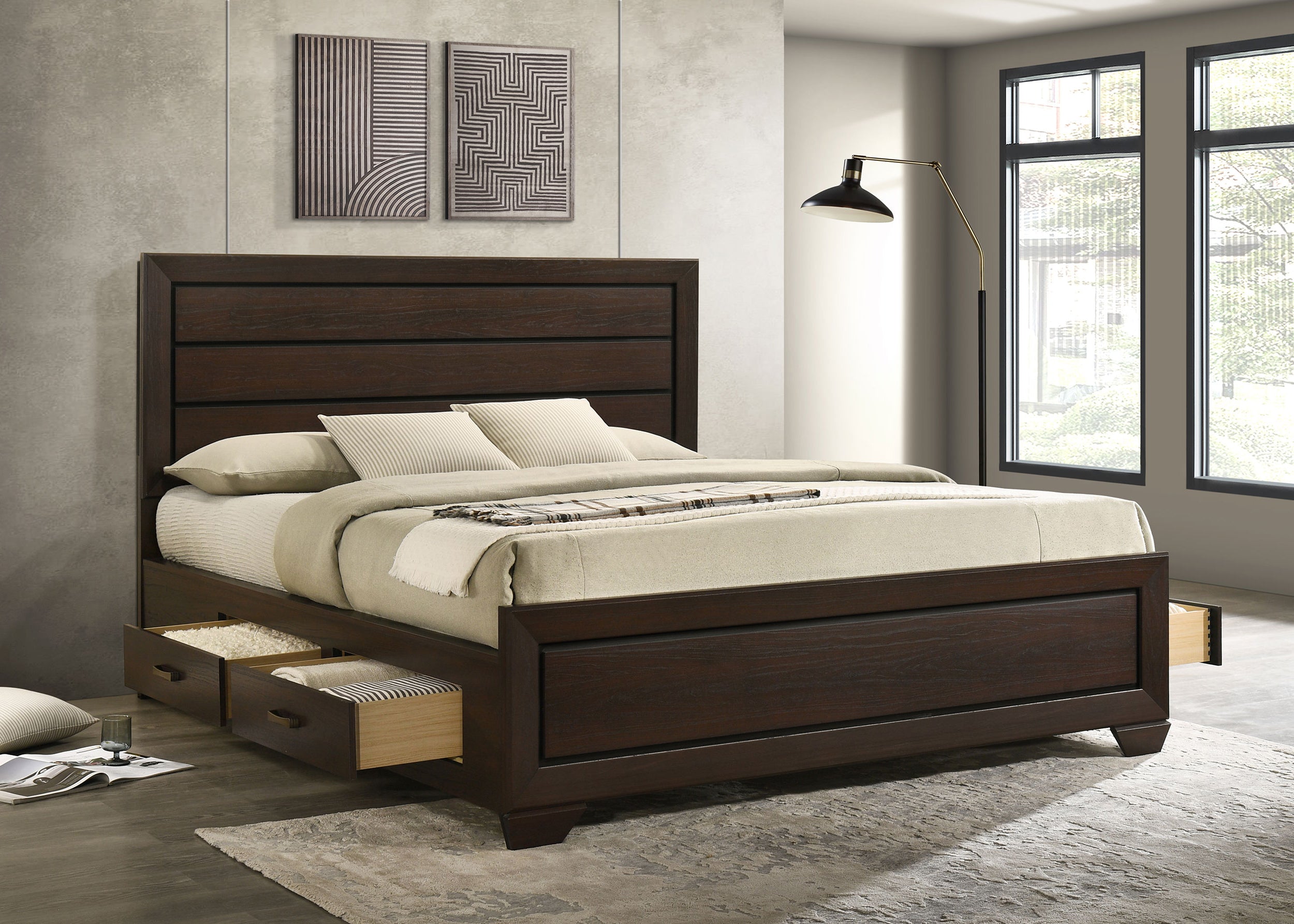Kauffman Panel Platform Storage Bed - Ideal Furniture (Fresno,CA)