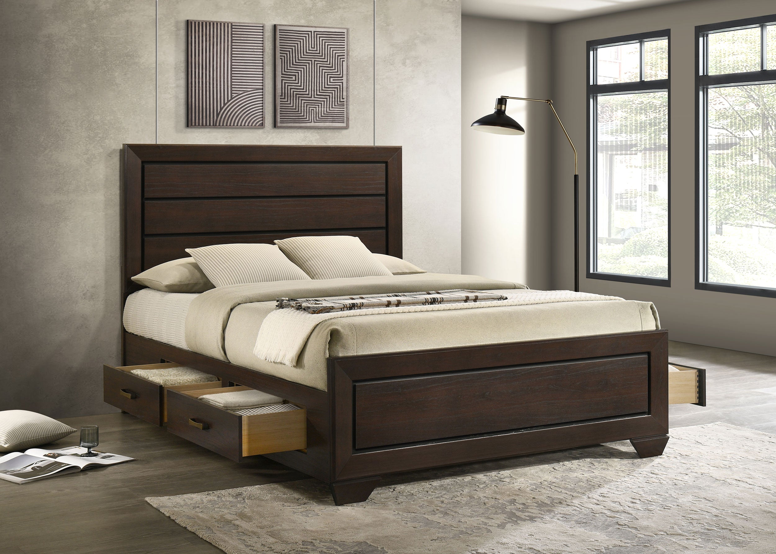 Kauffman Panel Platform Storage Bed - Ideal Furniture (Fresno,CA)