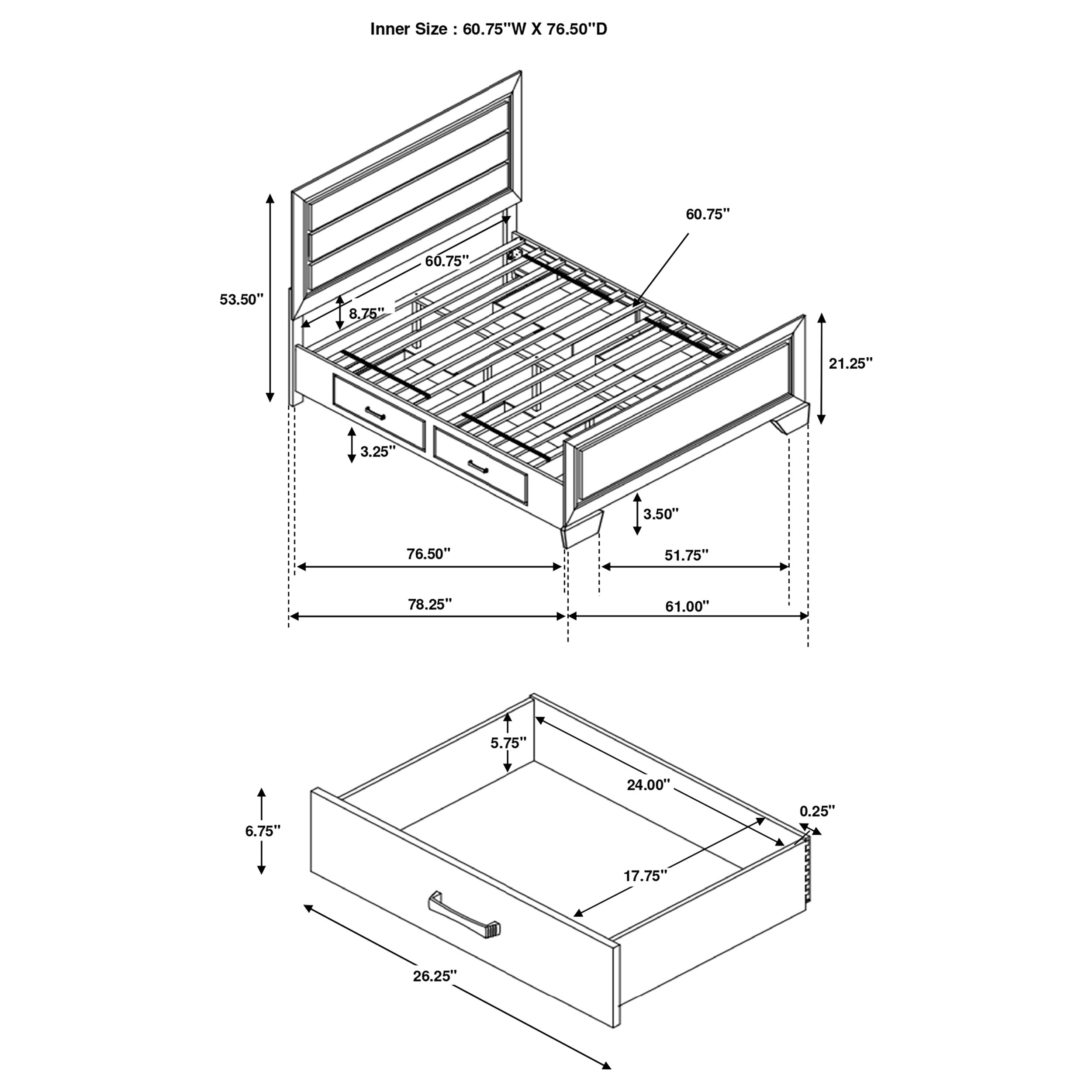 Kauffman Panel Platform Storage Bed - Ideal Furniture (Fresno,CA)