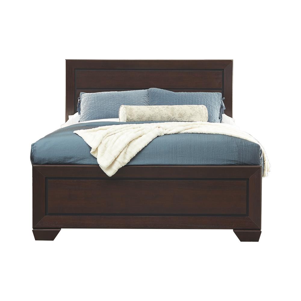 Kauffman California King, Eastren King, & Queen Panel Bed Dark Cocoa - Ideal Furniture (Fresno,CA)