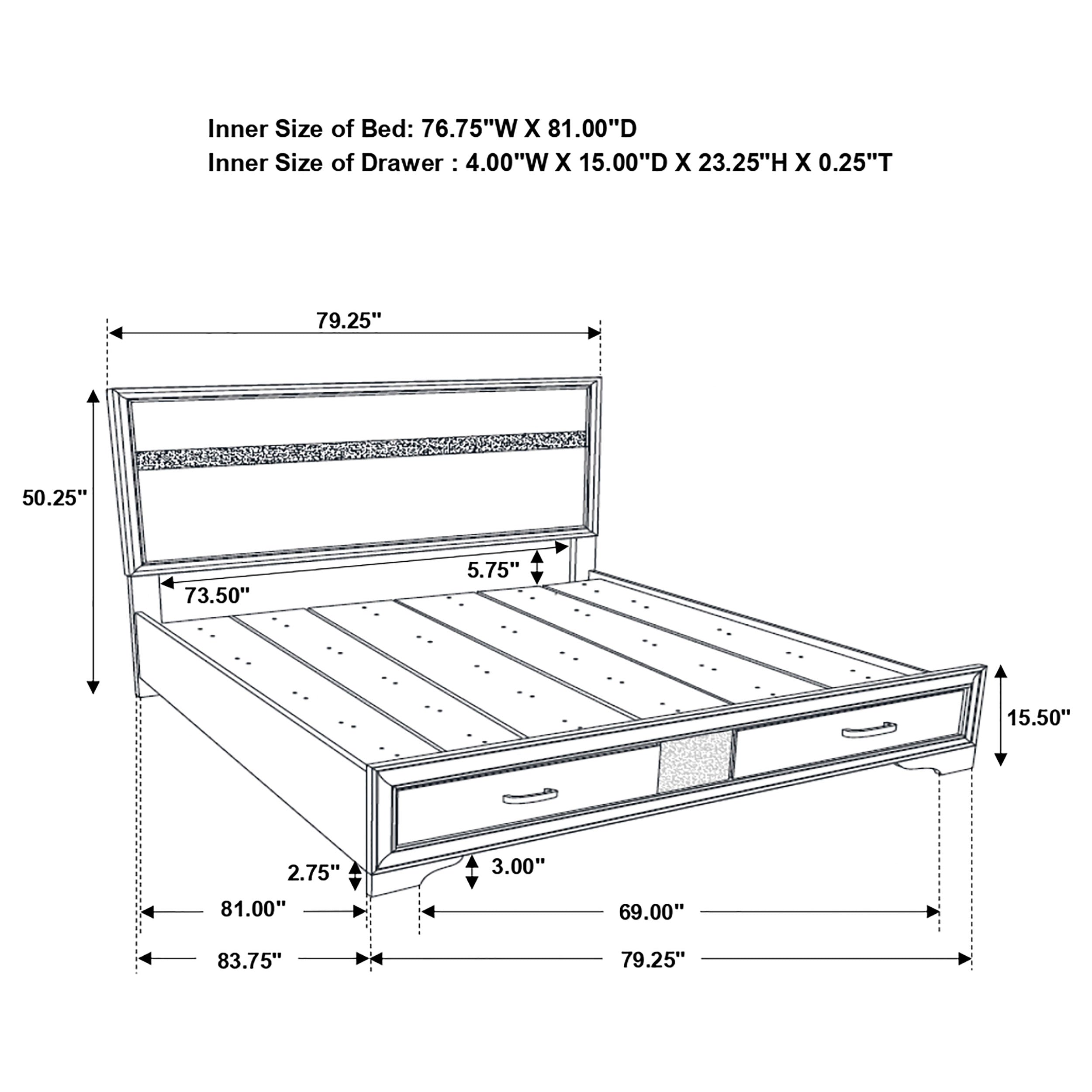 Miranda Panel Platform Storage Bed - Ideal Furniture (Fresno,CA)