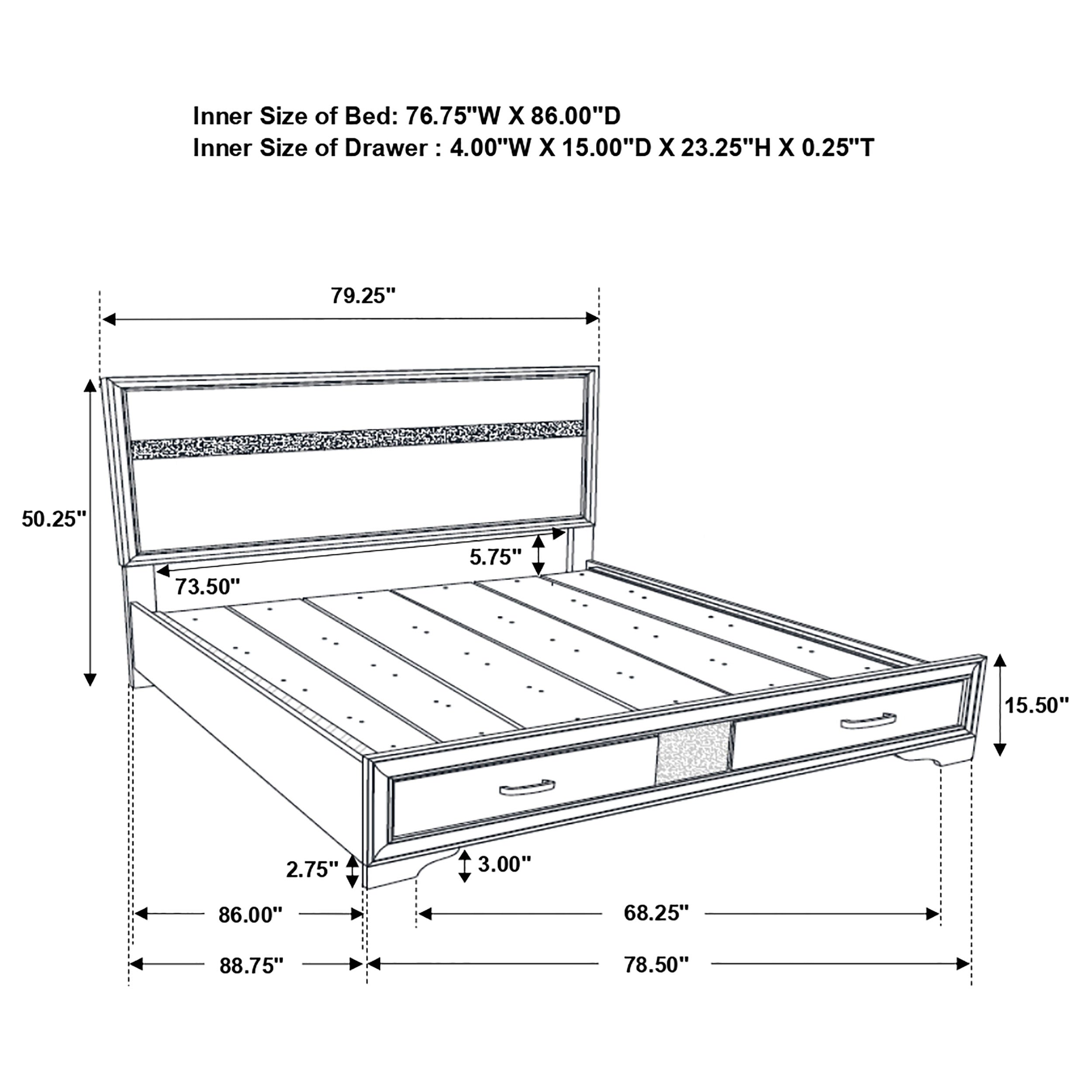 Miranda Panel Platform Storage Bed - Ideal Furniture (Fresno,CA)