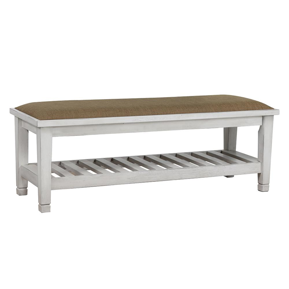 Franco Bench Brown and Antique White - Ideal Furniture (Fresno,CA)