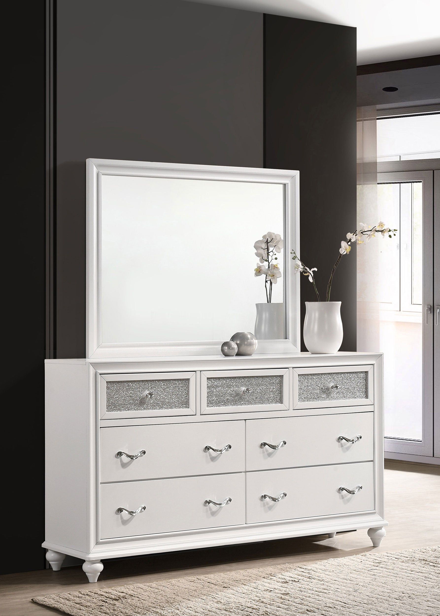 Barzini Dresser with Mirror - Ideal Furniture (Fresno,CA)
