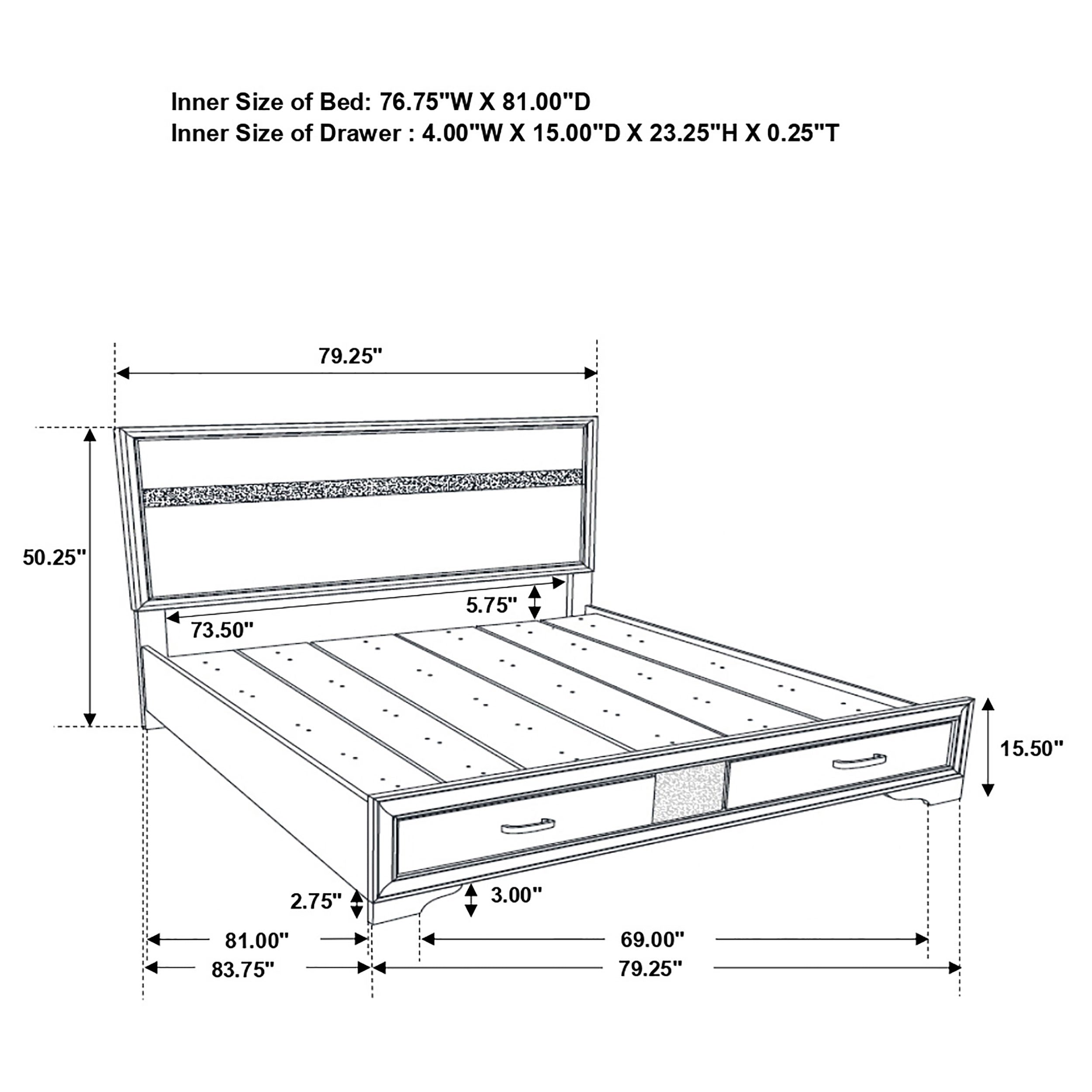 Miranda Panel Platform Storage Bed - Ideal Furniture (Fresno,CA)