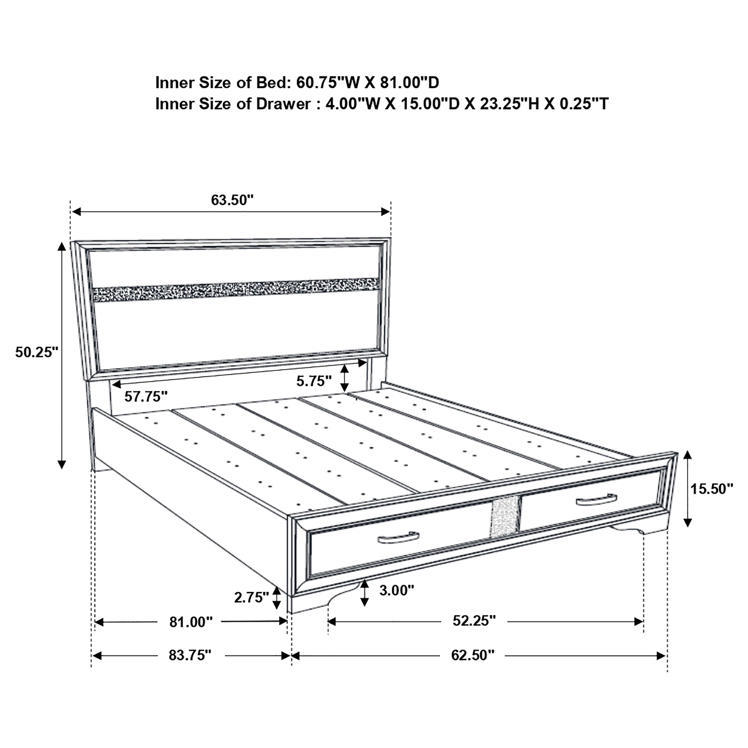 Miranda Panel Platform Storage Bed - Ideal Furniture (Fresno,CA)