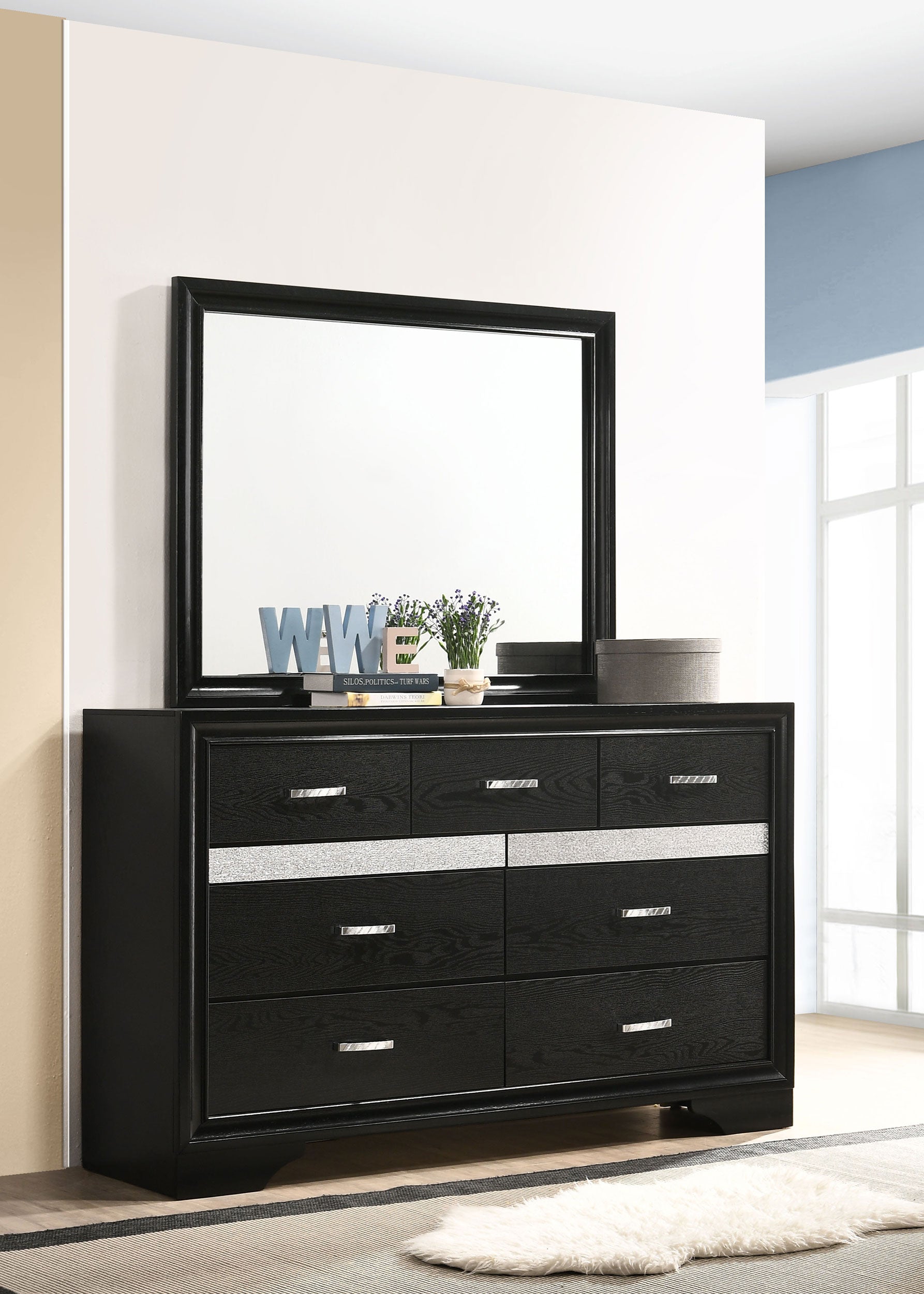 Miranda Dresser with Mirror - Ideal Furniture (Fresno,CA)