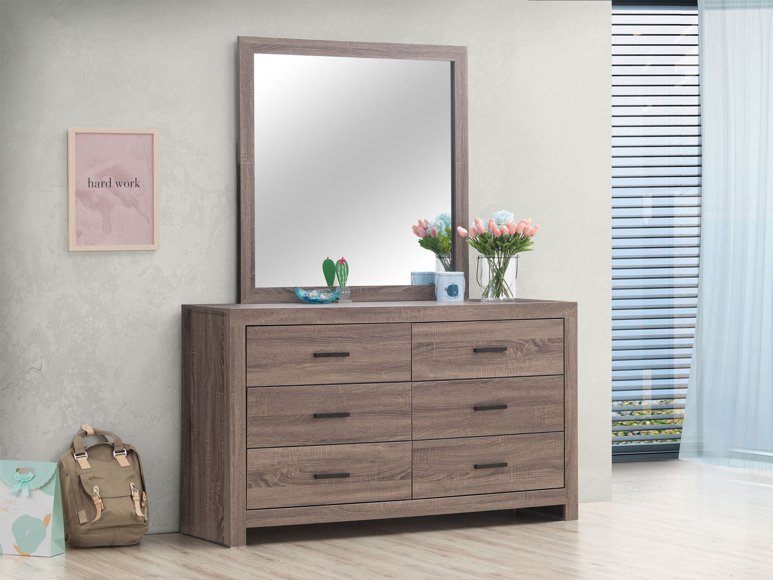 Brantford Dresser with Mirror - Ideal Furniture (Fresno,CA)