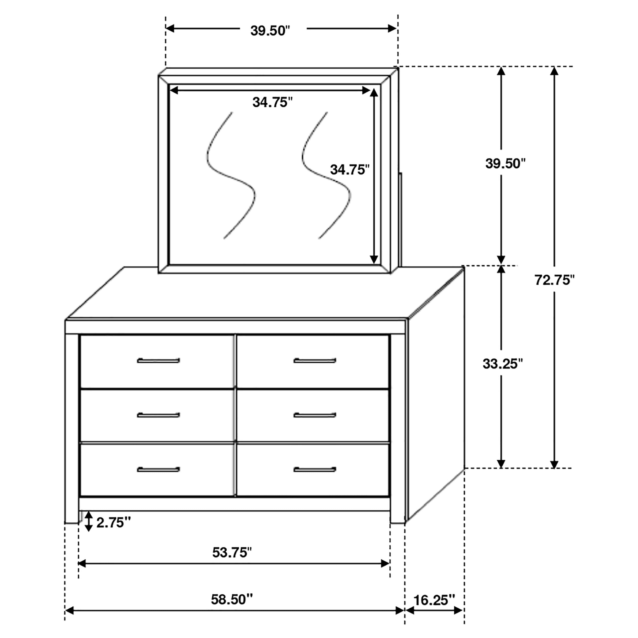 Brantford Dresser with Mirror - Ideal Furniture (Fresno,CA)