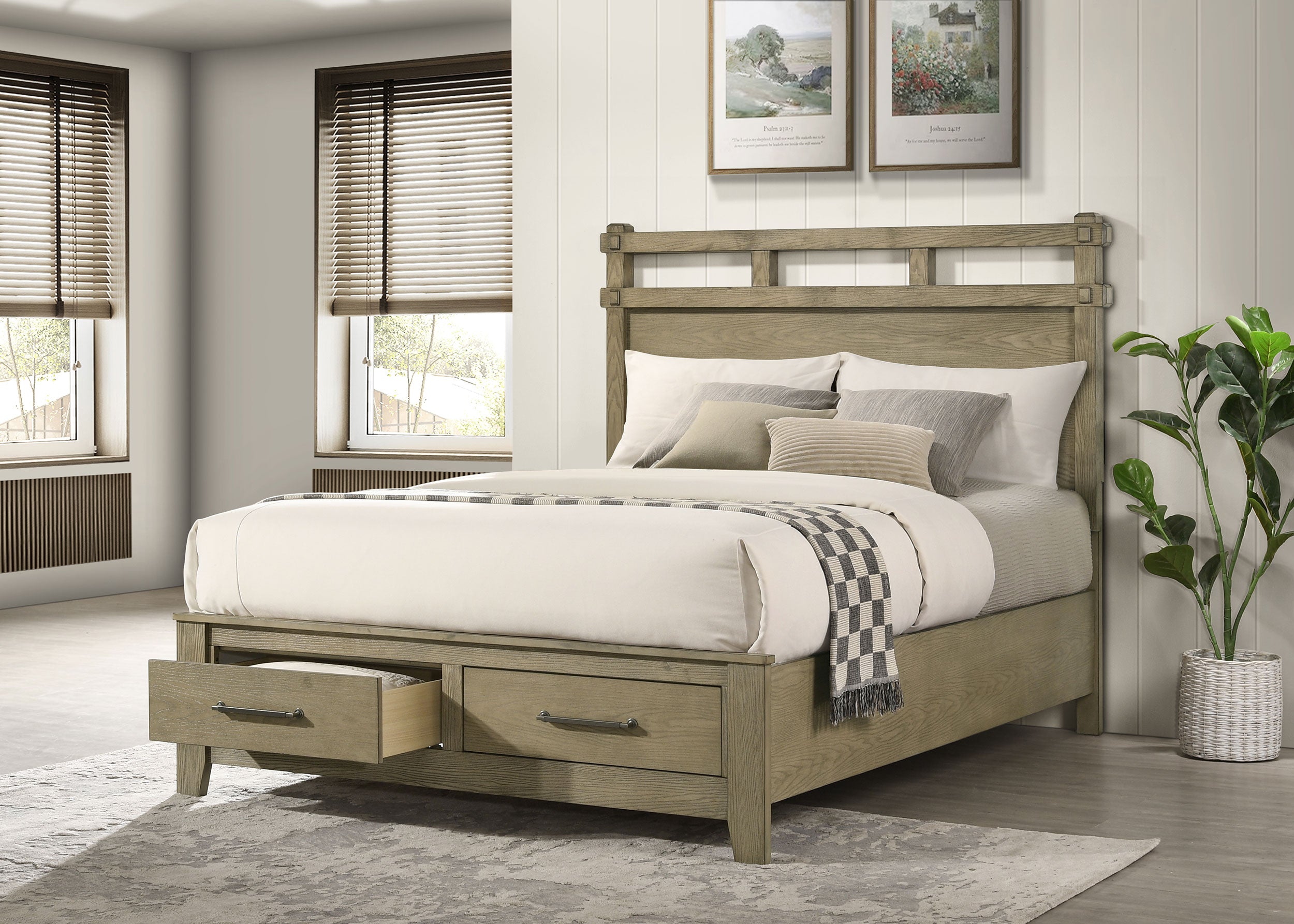 Hazlewood Panel Platform Storage Bed - Ideal Furniture (Fresno,CA)
