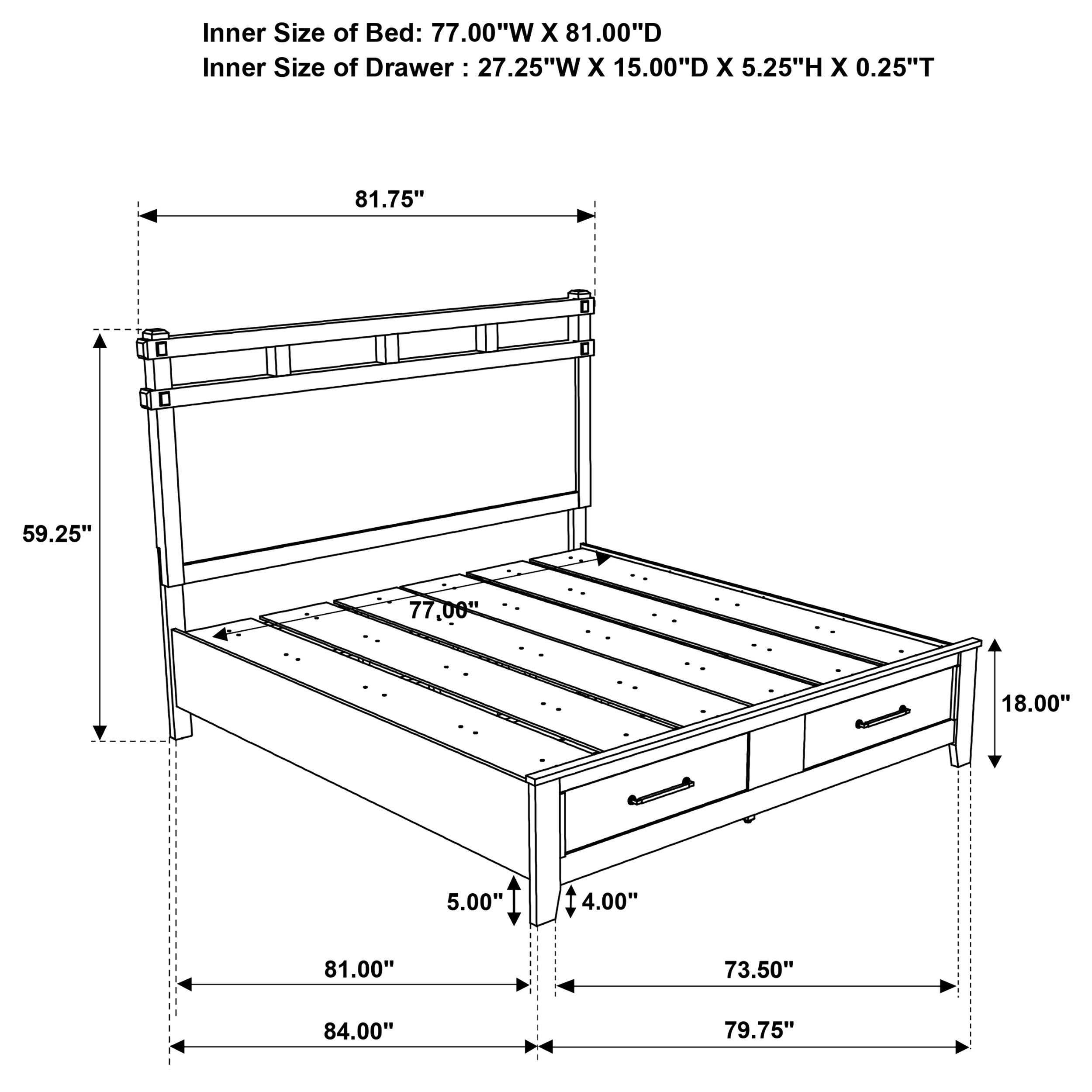 Hazlewood Panel Platform Storage Bed - Ideal Furniture (Fresno,CA)
