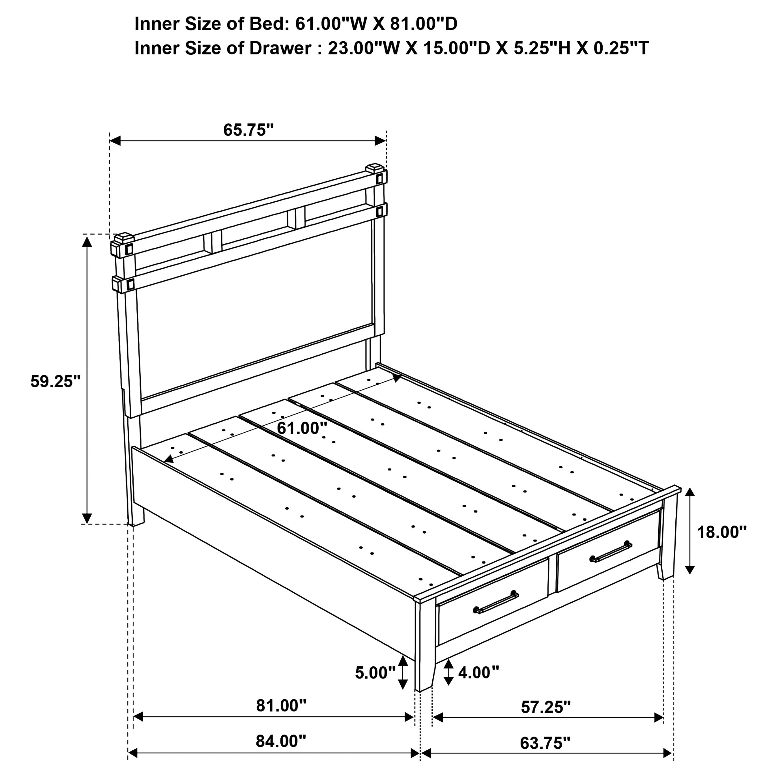 Hazlewood Panel Platform Storage Bed - Ideal Furniture (Fresno,CA)