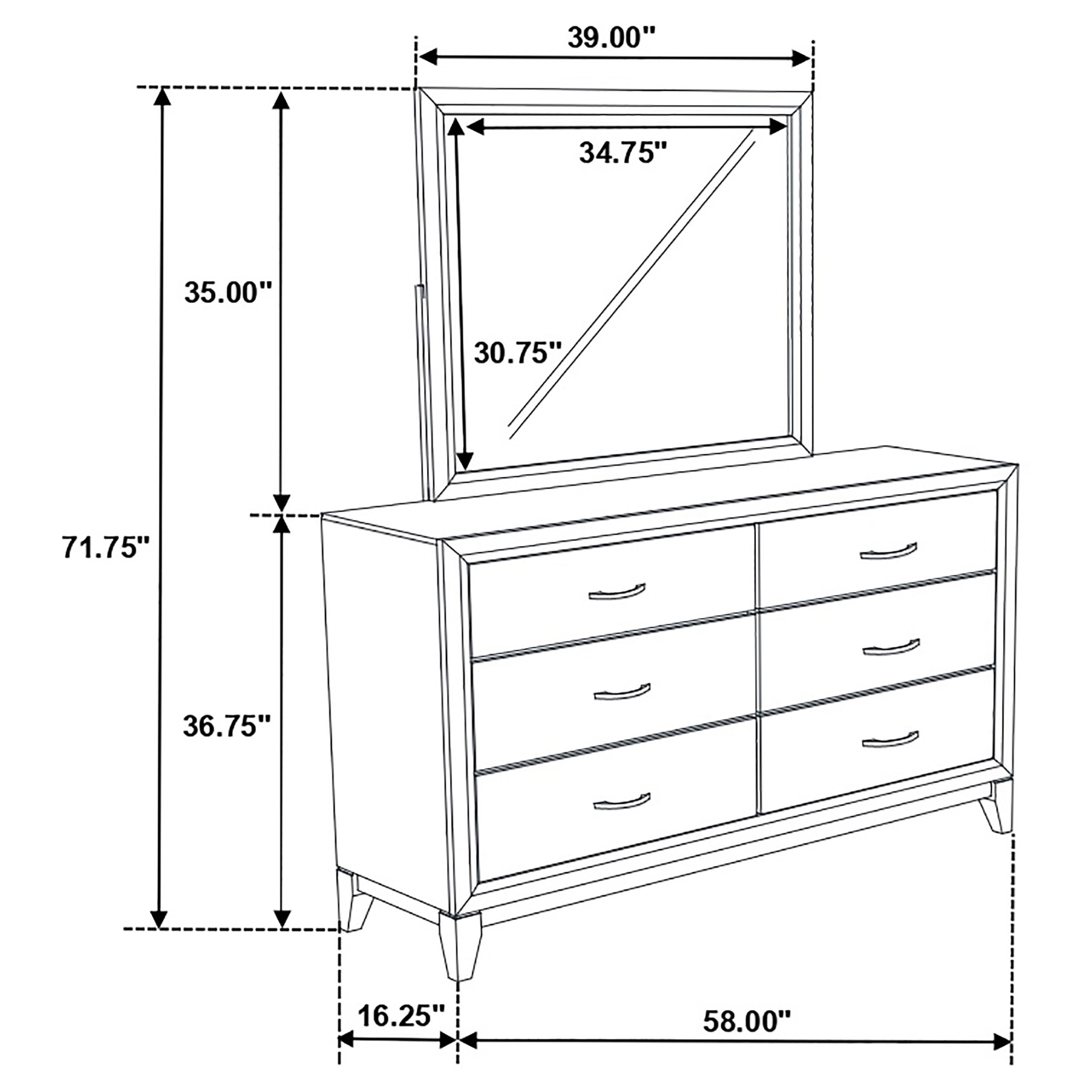 Watson Dresser with Mirror - Ideal Furniture (Fresno,CA)