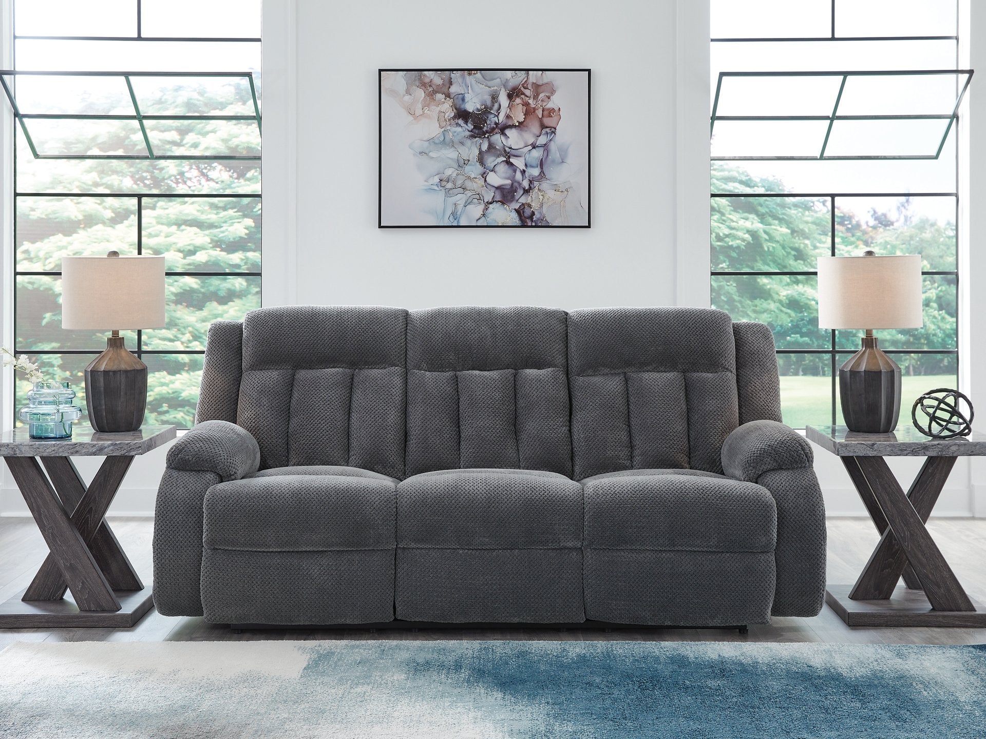 Observation Power Reclining Sofa with Drop Down Table - Ideal Furniture (Fresno,CA)