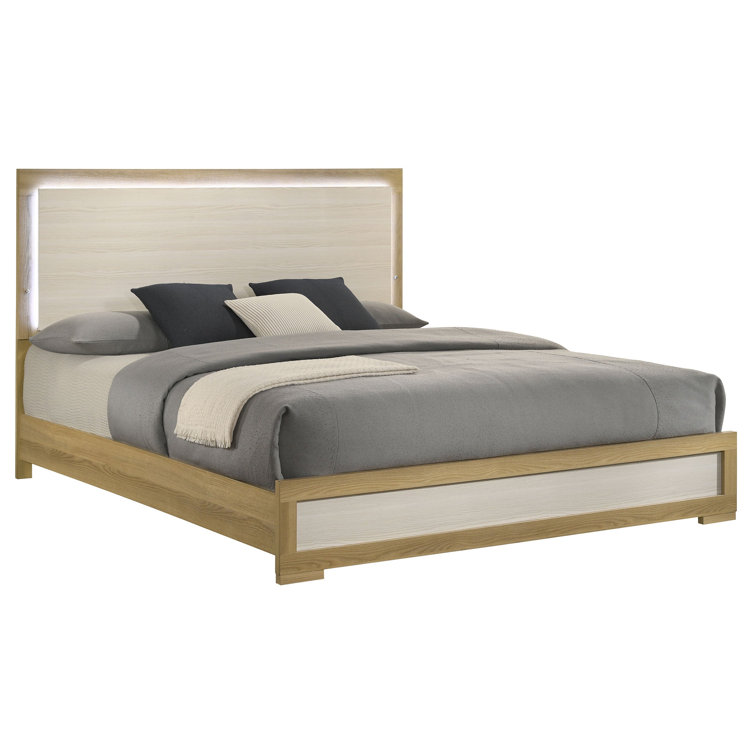 Hyland Panel Bed with LED Lighting - Ideal Furniture (Fresno,CA)