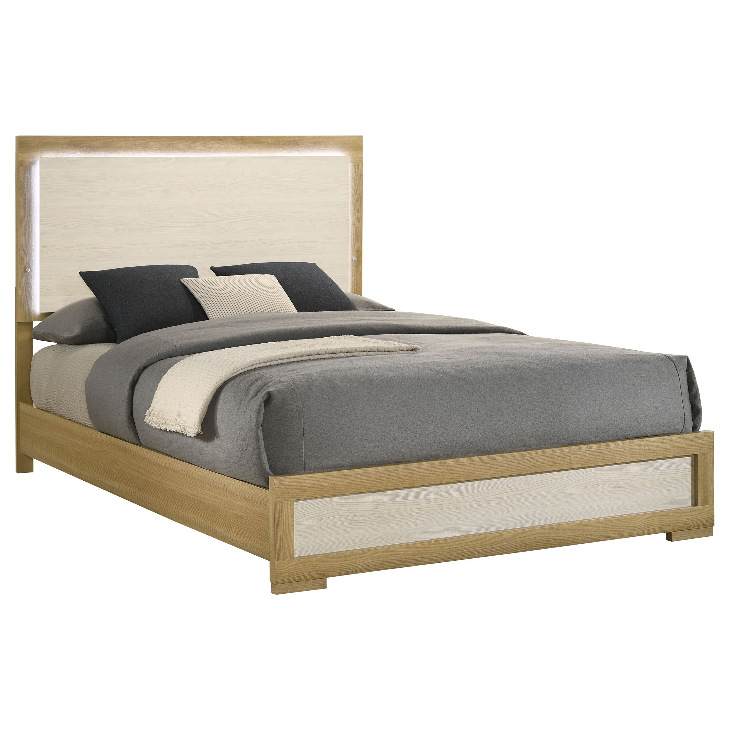 Hyland Panel Bed with LED Lighting - Ideal Furniture (Fresno,CA)