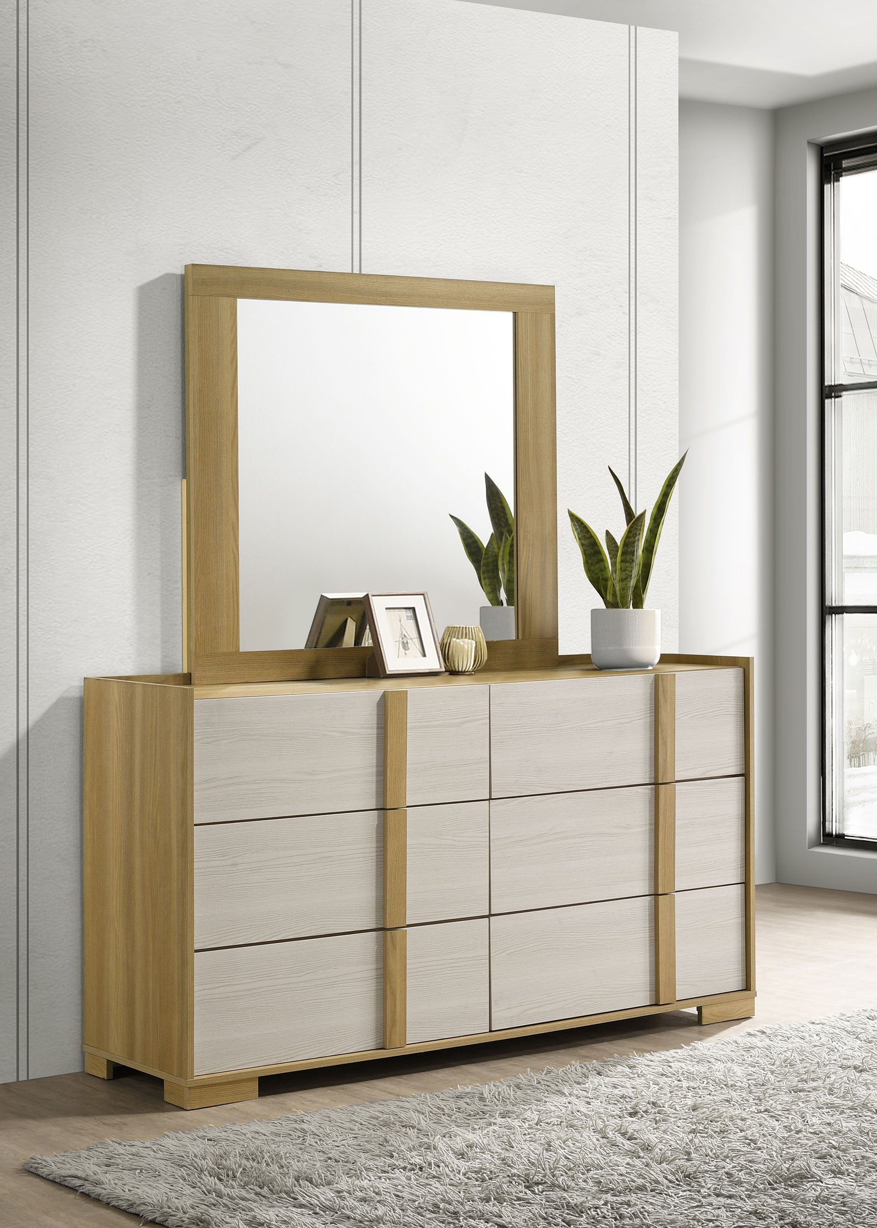 Hyland Dresser with Mirror - Ideal Furniture (Fresno,CA)
