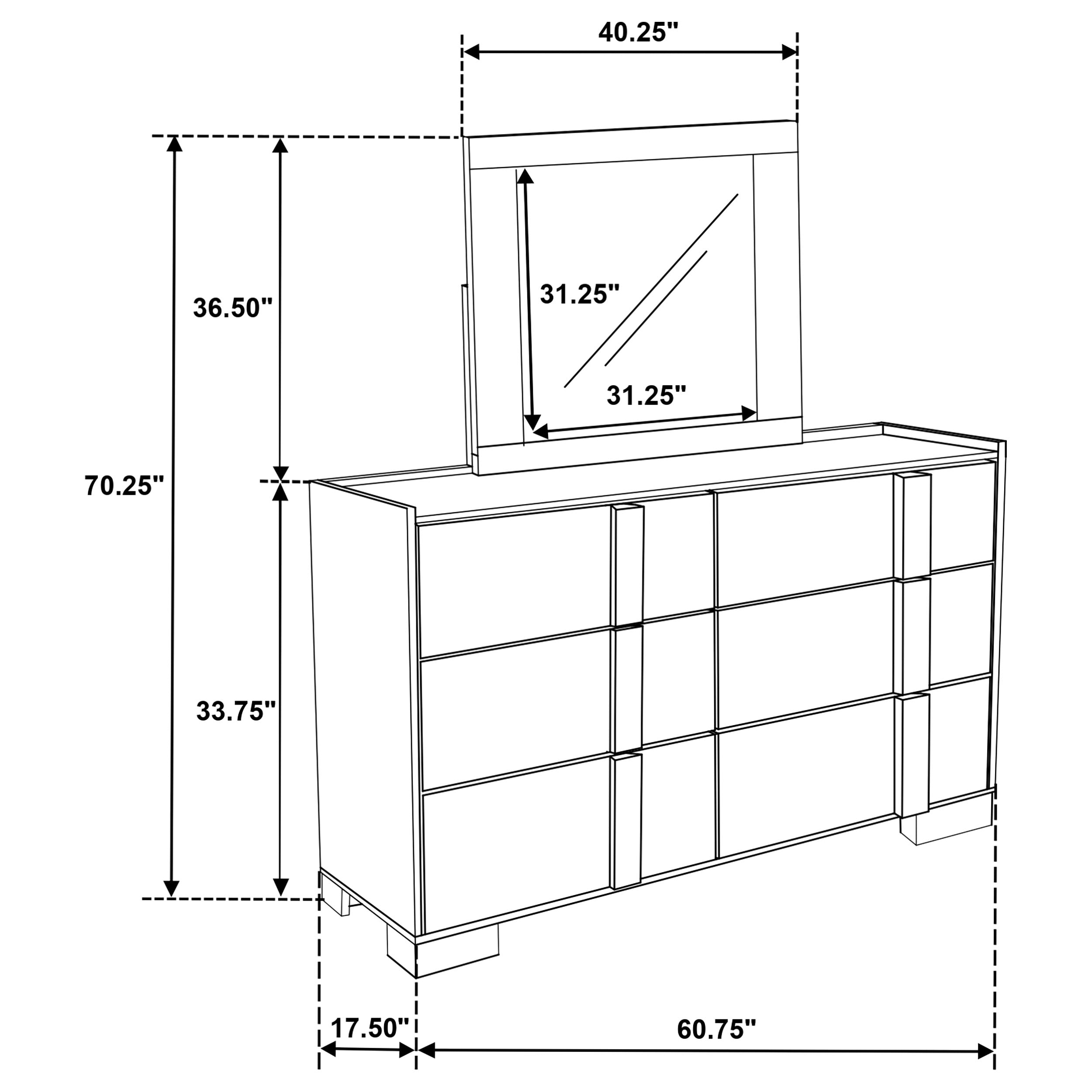 Hyland Dresser with Mirror - Ideal Furniture (Fresno,CA)