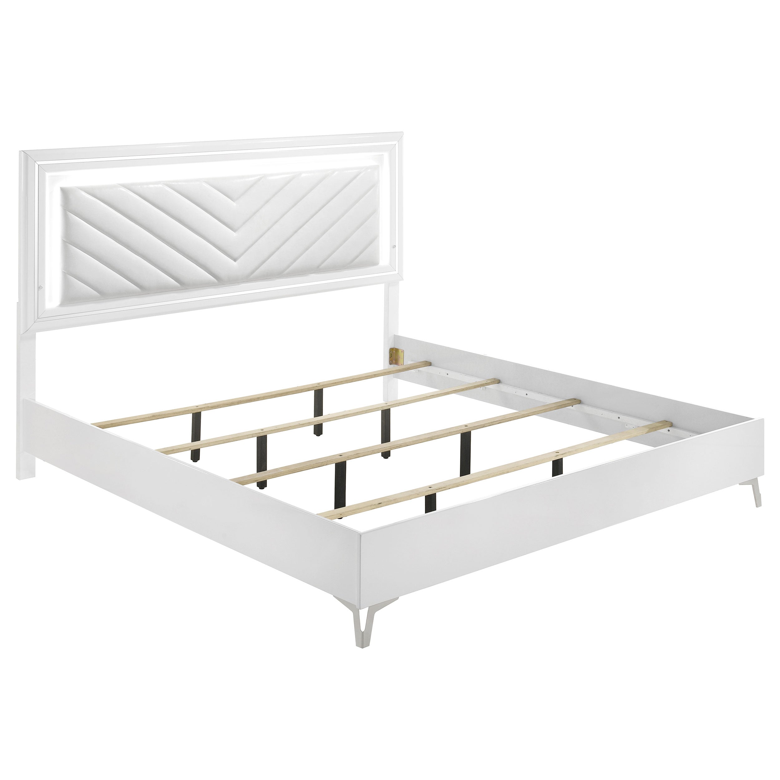 Cassia Panel Bed with LED Lighting - Ideal Furniture (Fresno,CA)