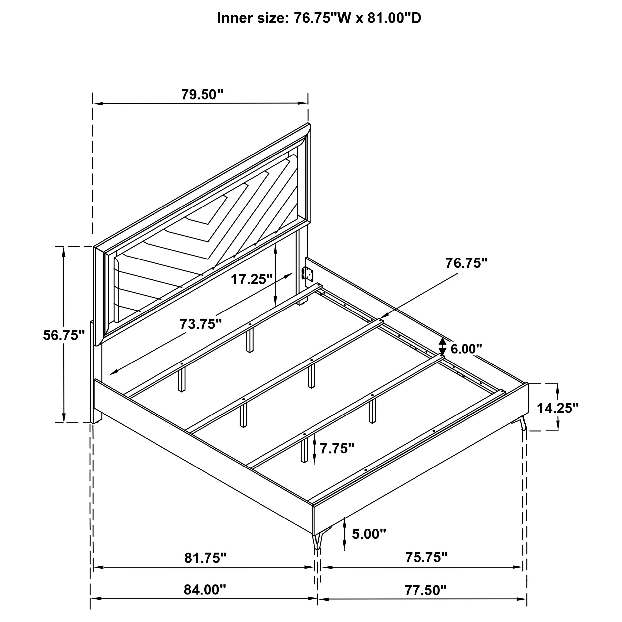 Cassia Panel Bed with LED Lighting - Ideal Furniture (Fresno,CA)
