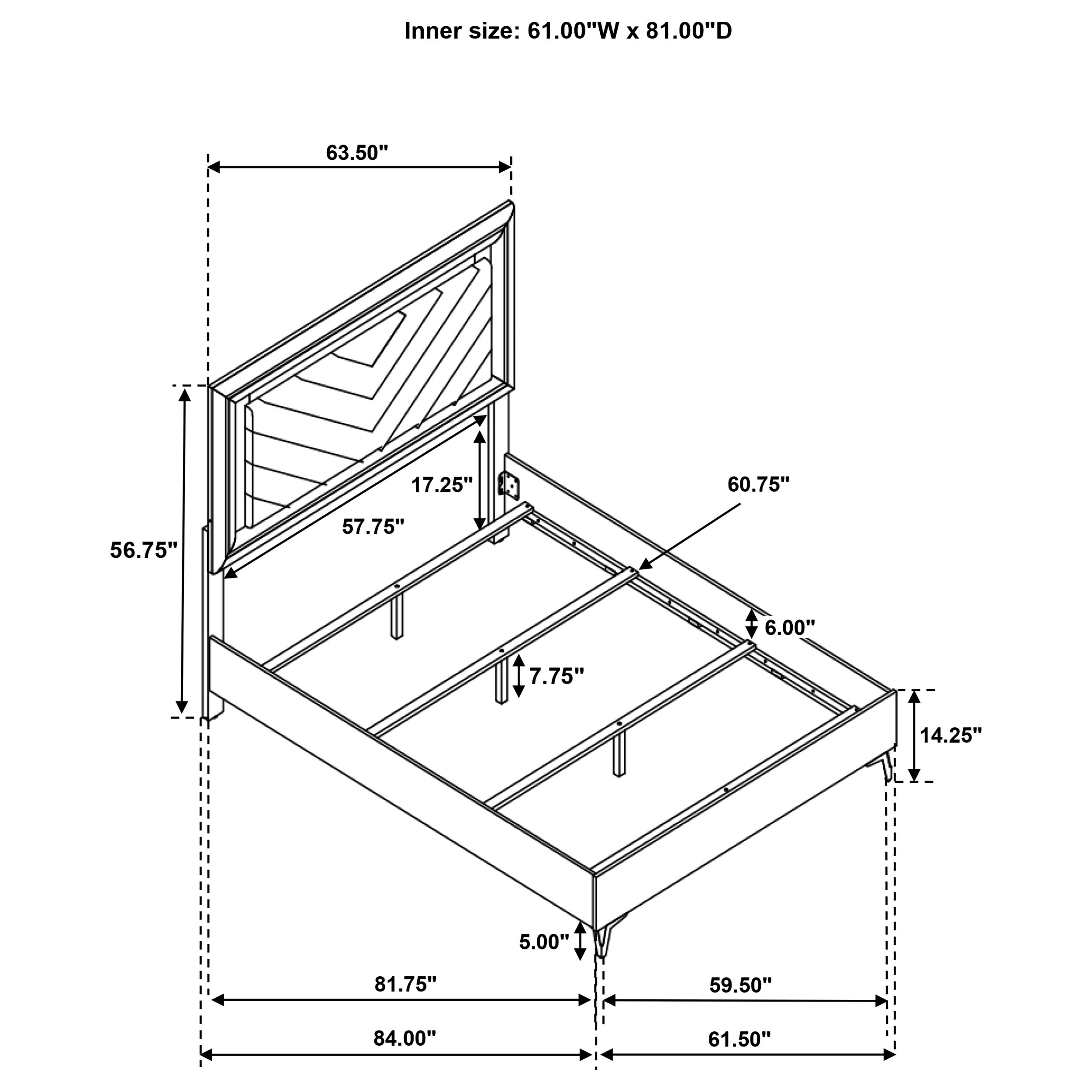 Cassia Panel Bed with LED Lighting - Ideal Furniture (Fresno,CA)