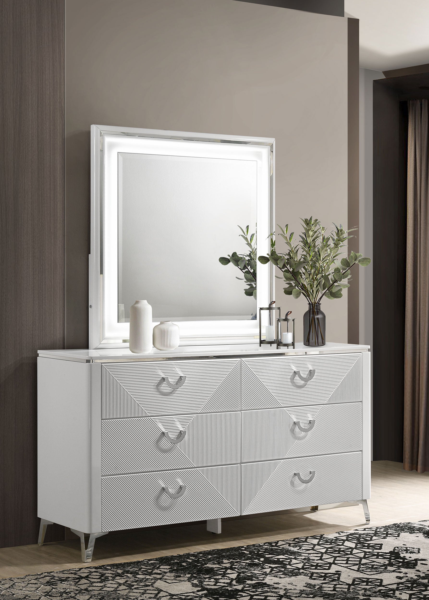 Cassia Dresser with Mirror - Ideal Furniture (Fresno,CA)