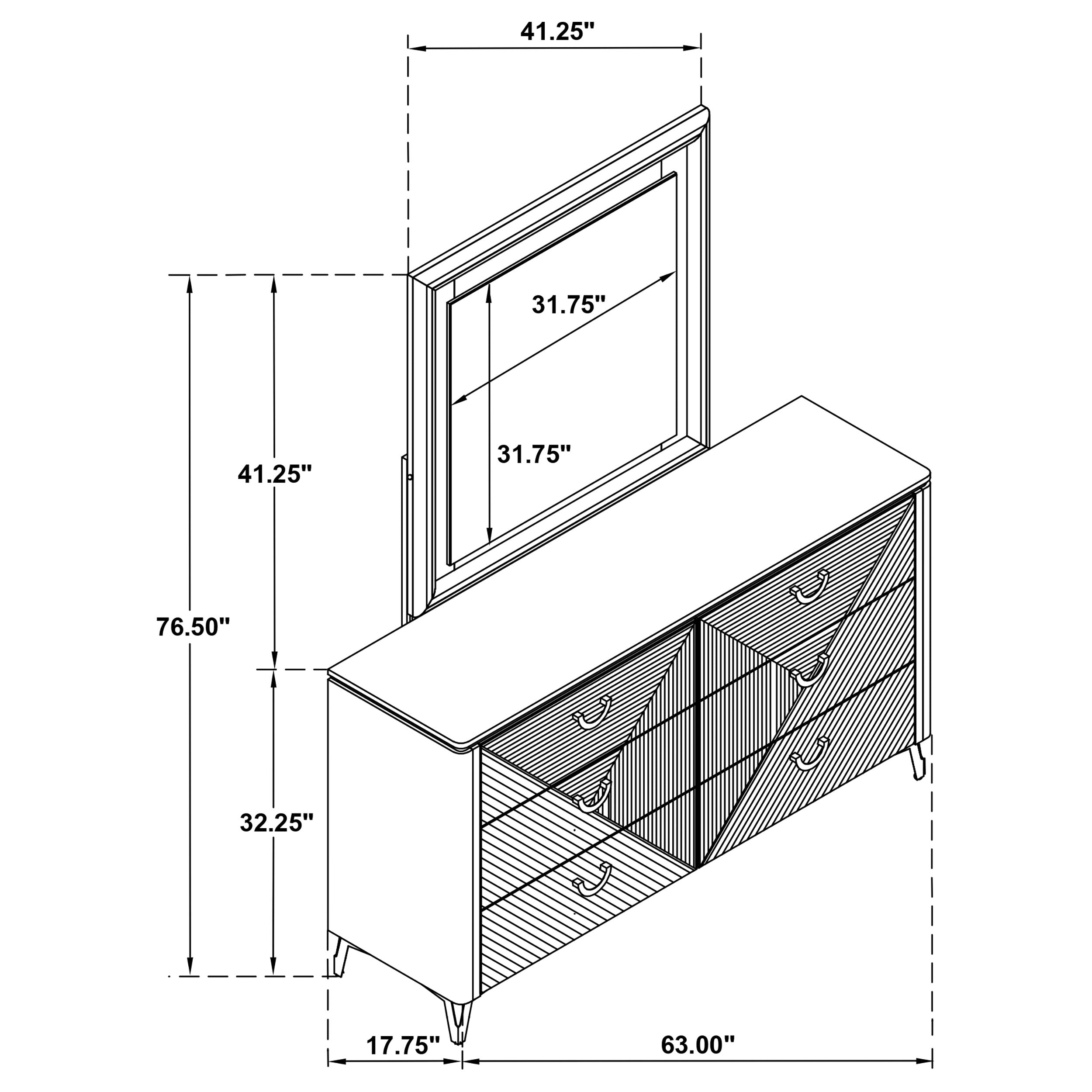 Cassia Dresser with Mirror - Ideal Furniture (Fresno,CA)