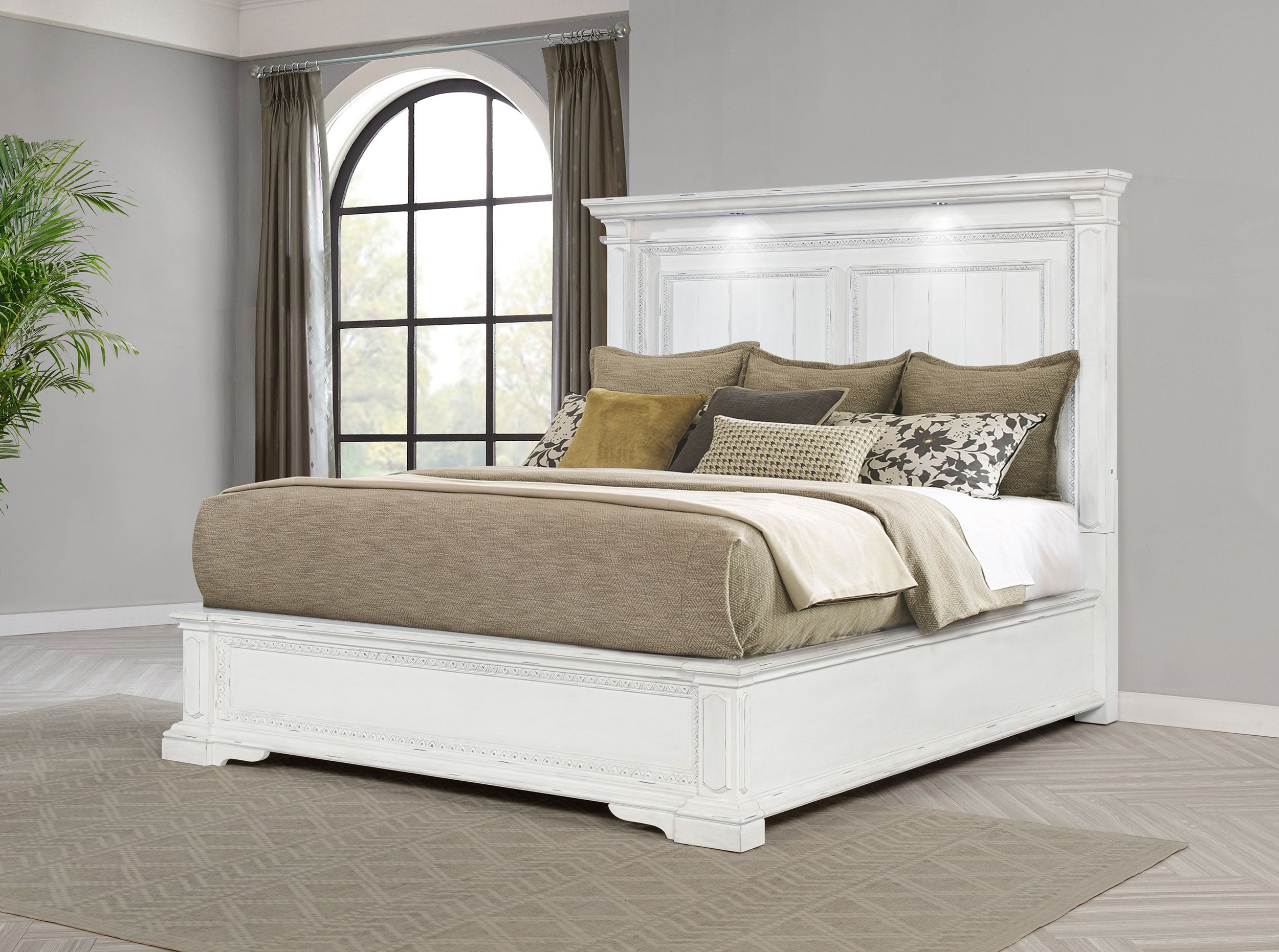 McKinney Panel Bed with LED Lighting - Ideal Furniture (Fresno,CA)