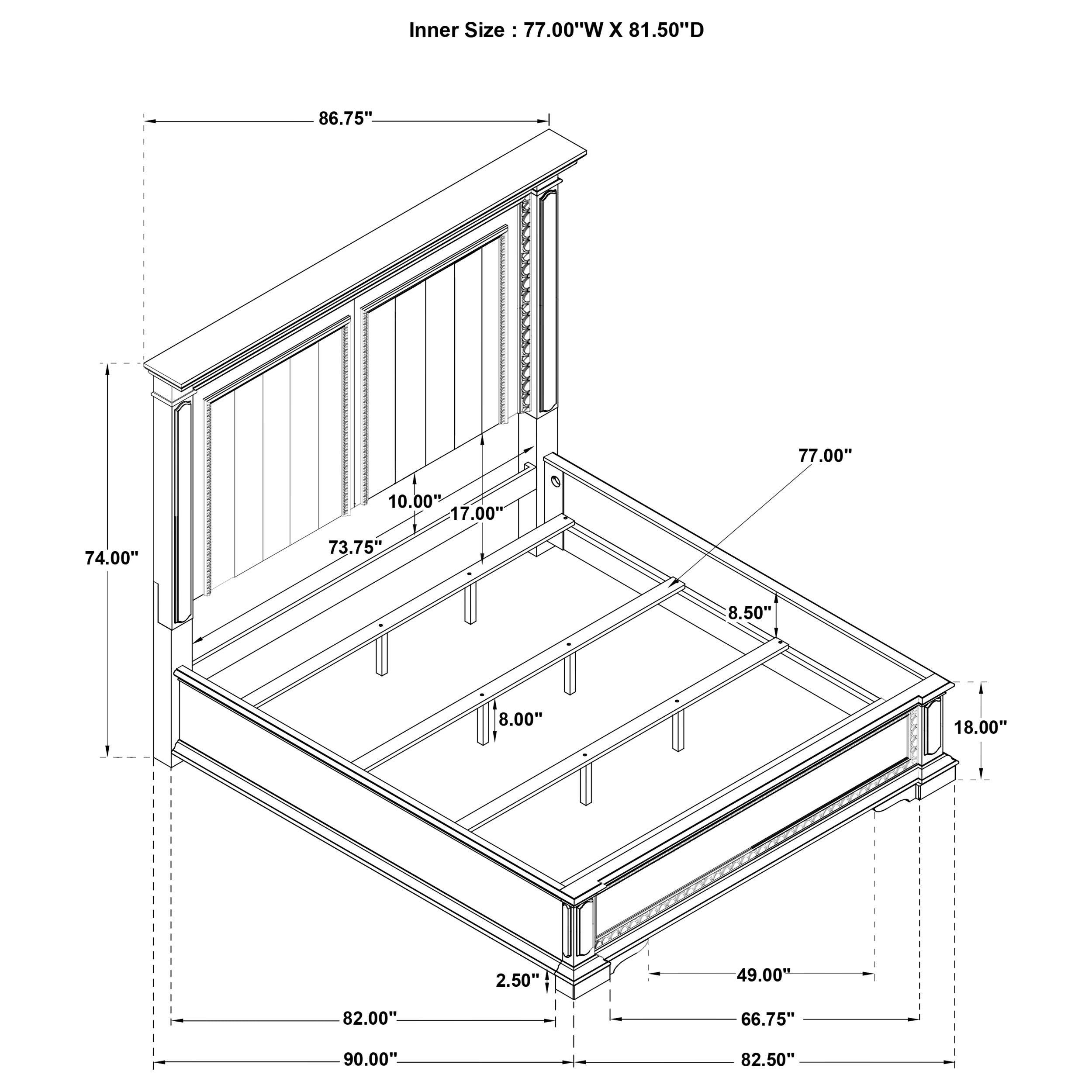 McKinney Panel Bed with LED Lighting - Ideal Furniture (Fresno,CA)