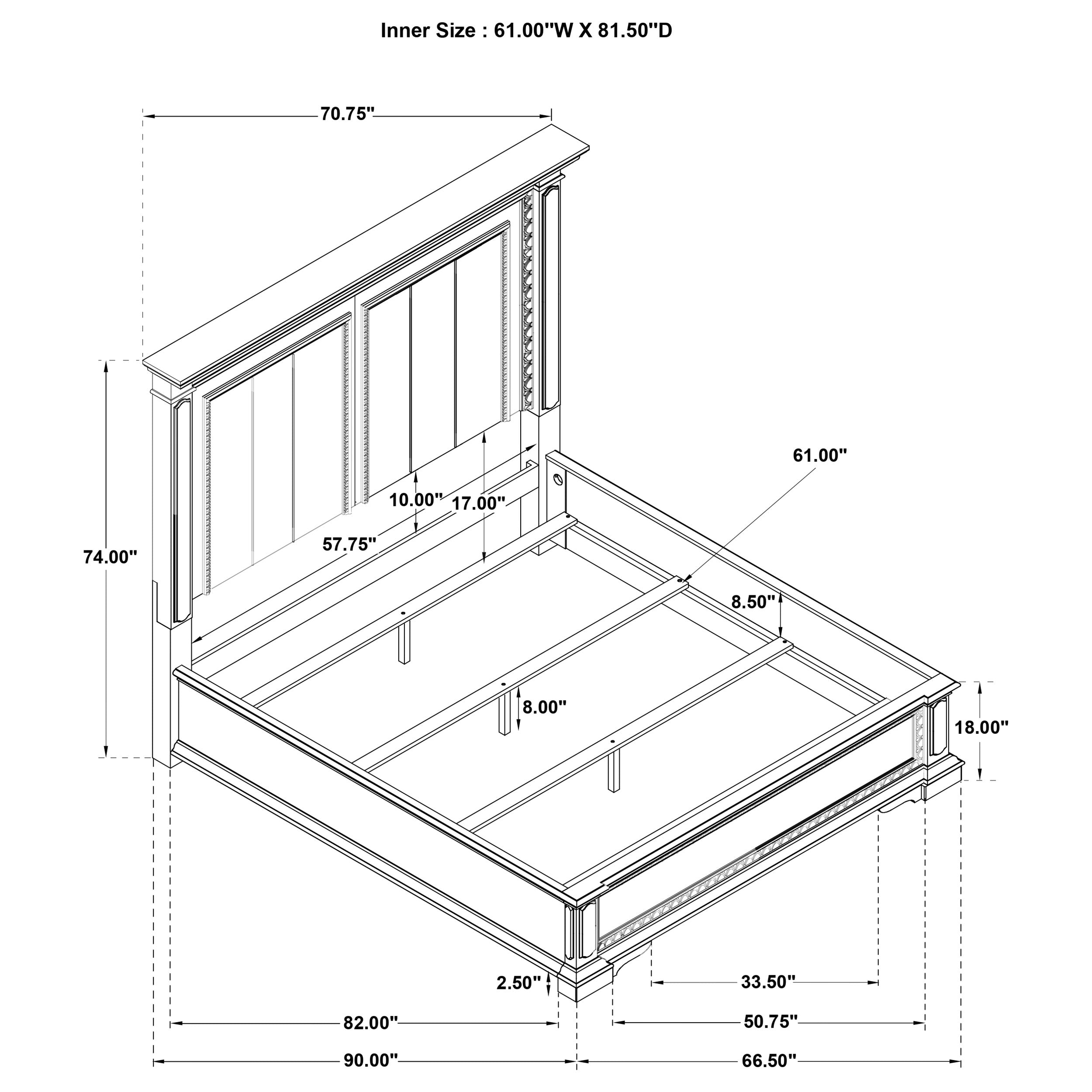McKinney Panel Bed with LED Lighting - Ideal Furniture (Fresno,CA)