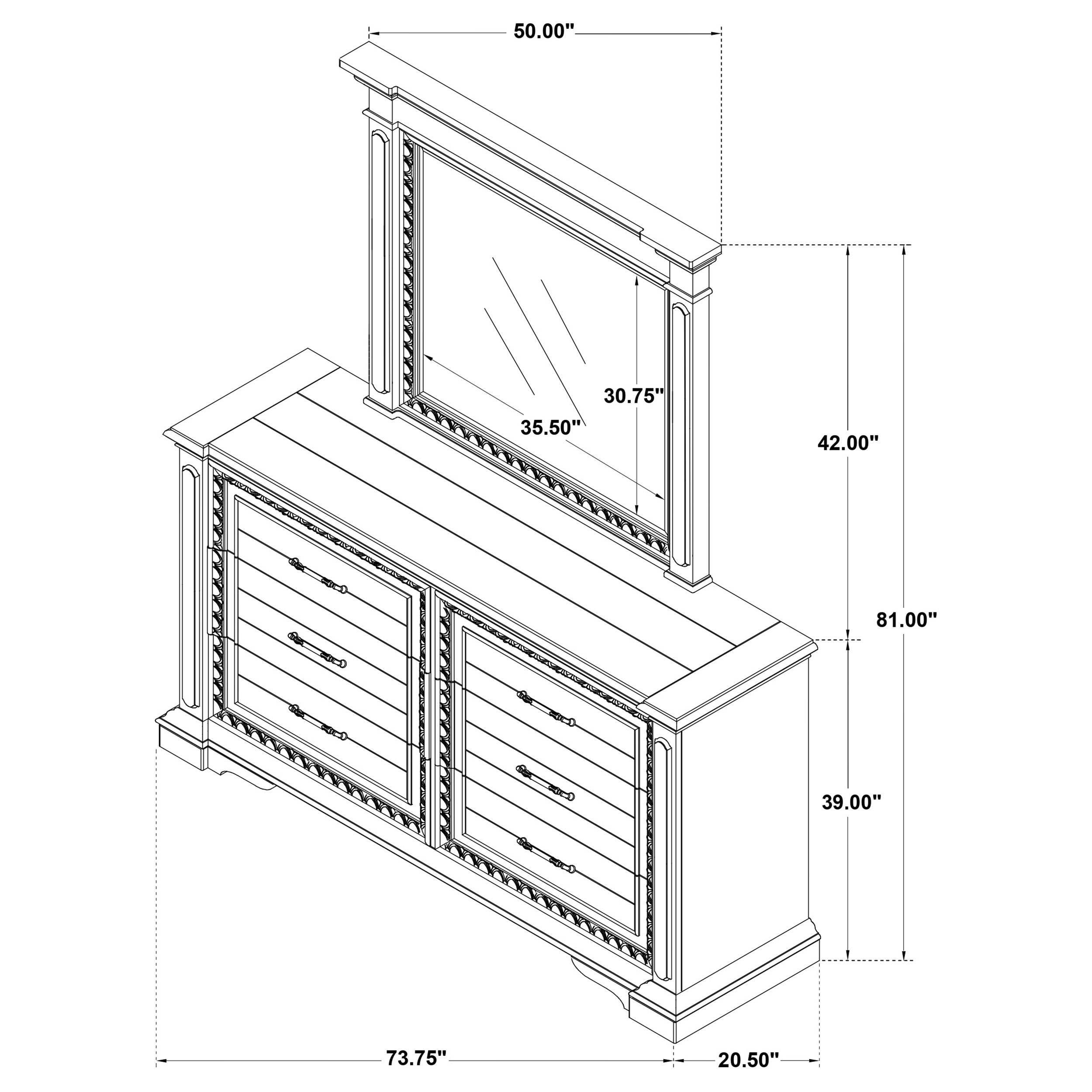 McKinney Dresser with Mirror - Ideal Furniture (Fresno,CA)