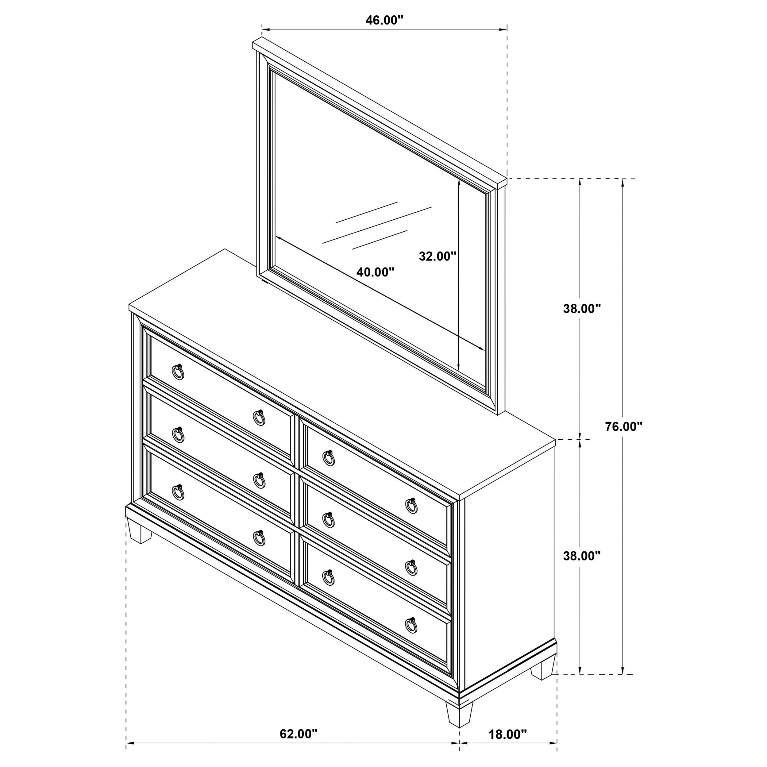 Pembroke Dresser with Mirror - Ideal Furniture (Fresno,CA)