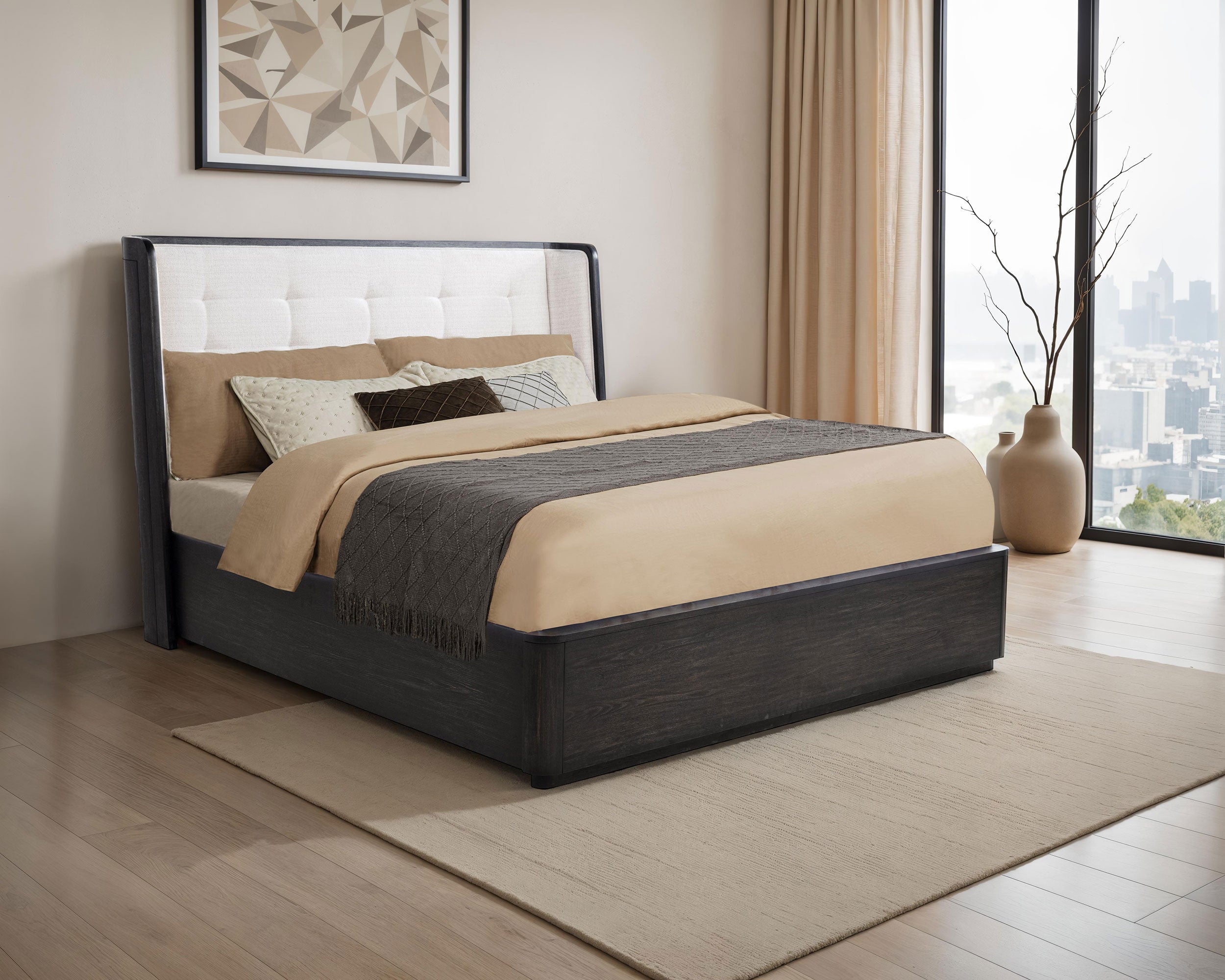 Leandro Wingback Bed - Ideal Furniture (Fresno,CA)