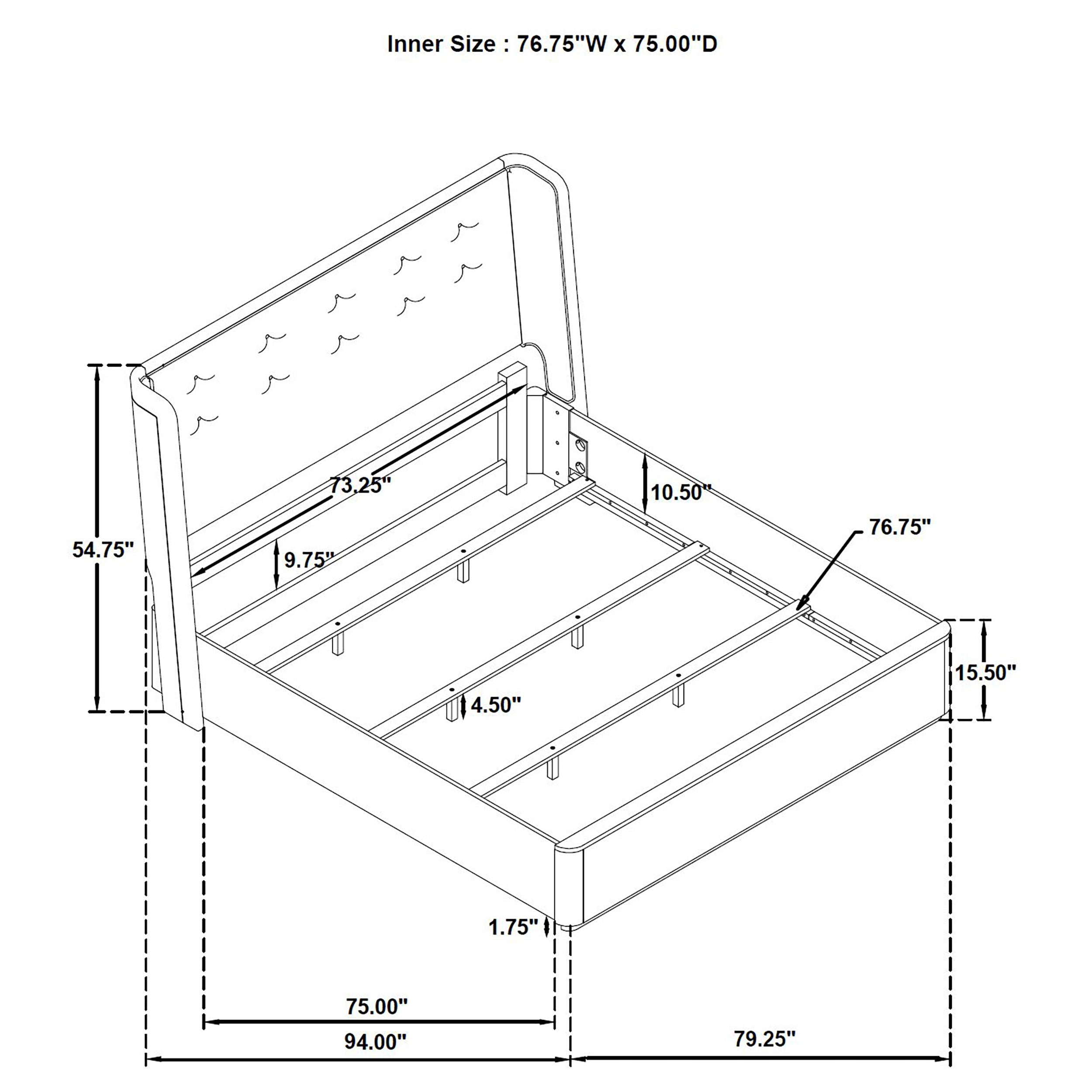 Leandro Wingback Bed - Ideal Furniture (Fresno,CA)