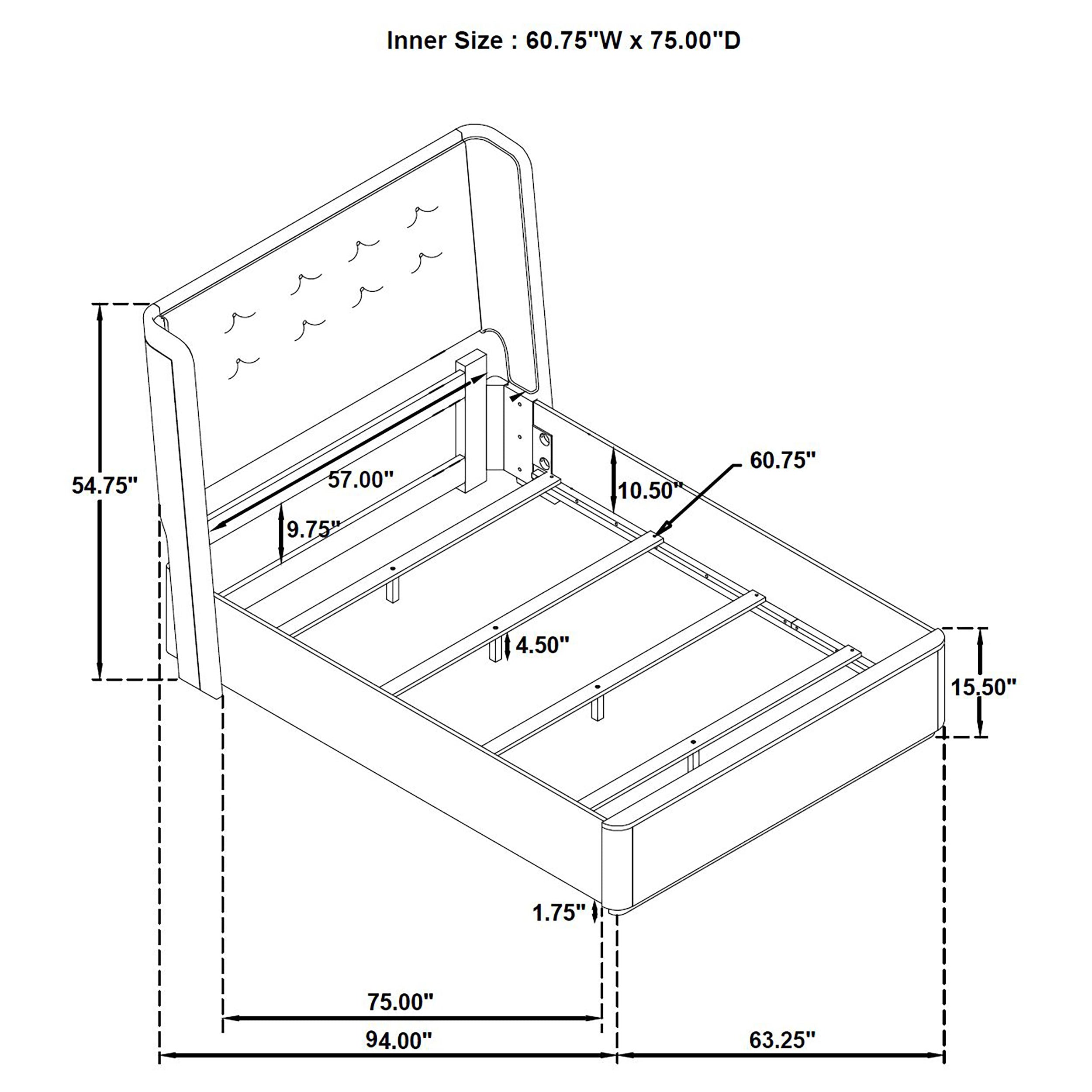 Leandro Wingback Bed - Ideal Furniture (Fresno,CA)