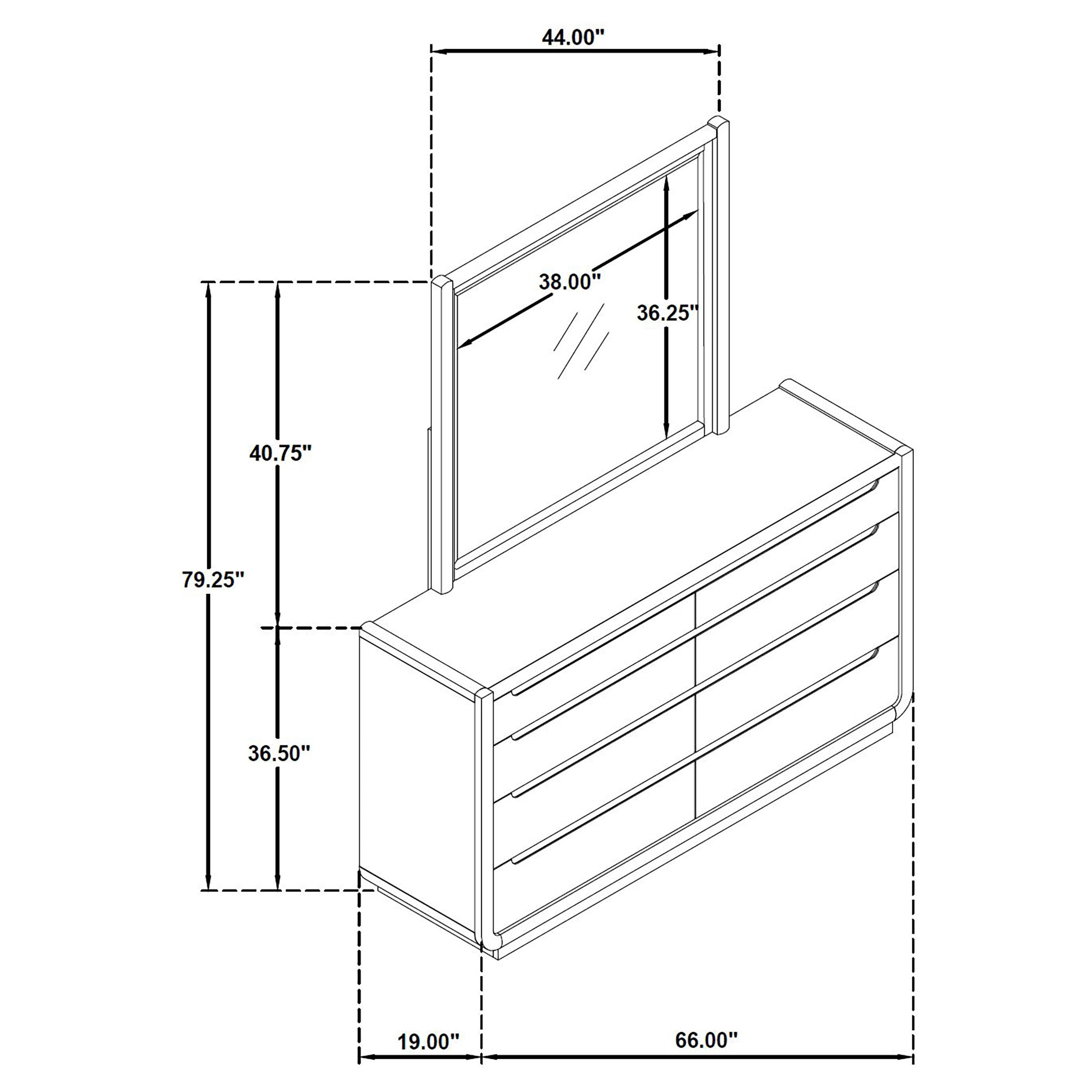 Leandro Dresser with Mirror - Ideal Furniture (Fresno,CA)