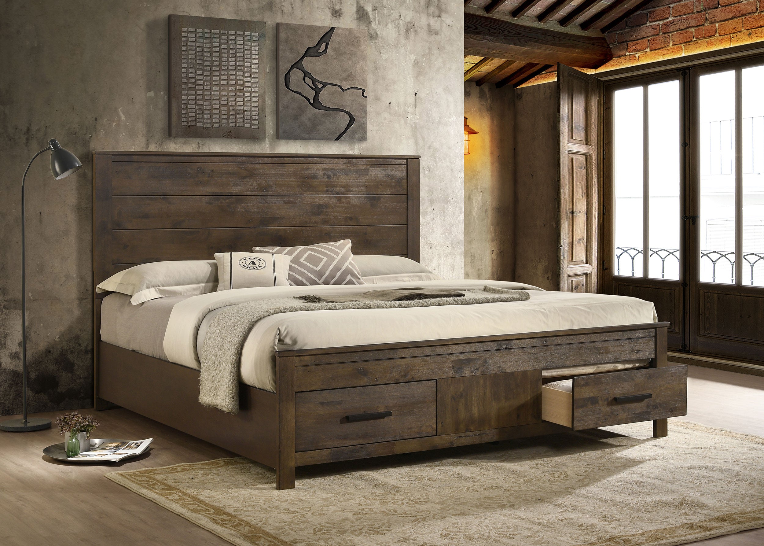Woodmont Panel Platform Storage Bed - Ideal Furniture (Fresno,CA)
