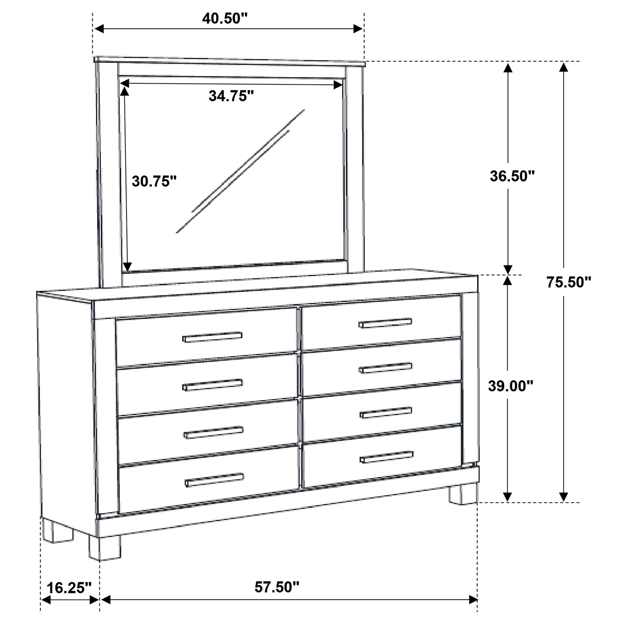 Woodmont Dresser with Mirror - Ideal Furniture (Fresno,CA)