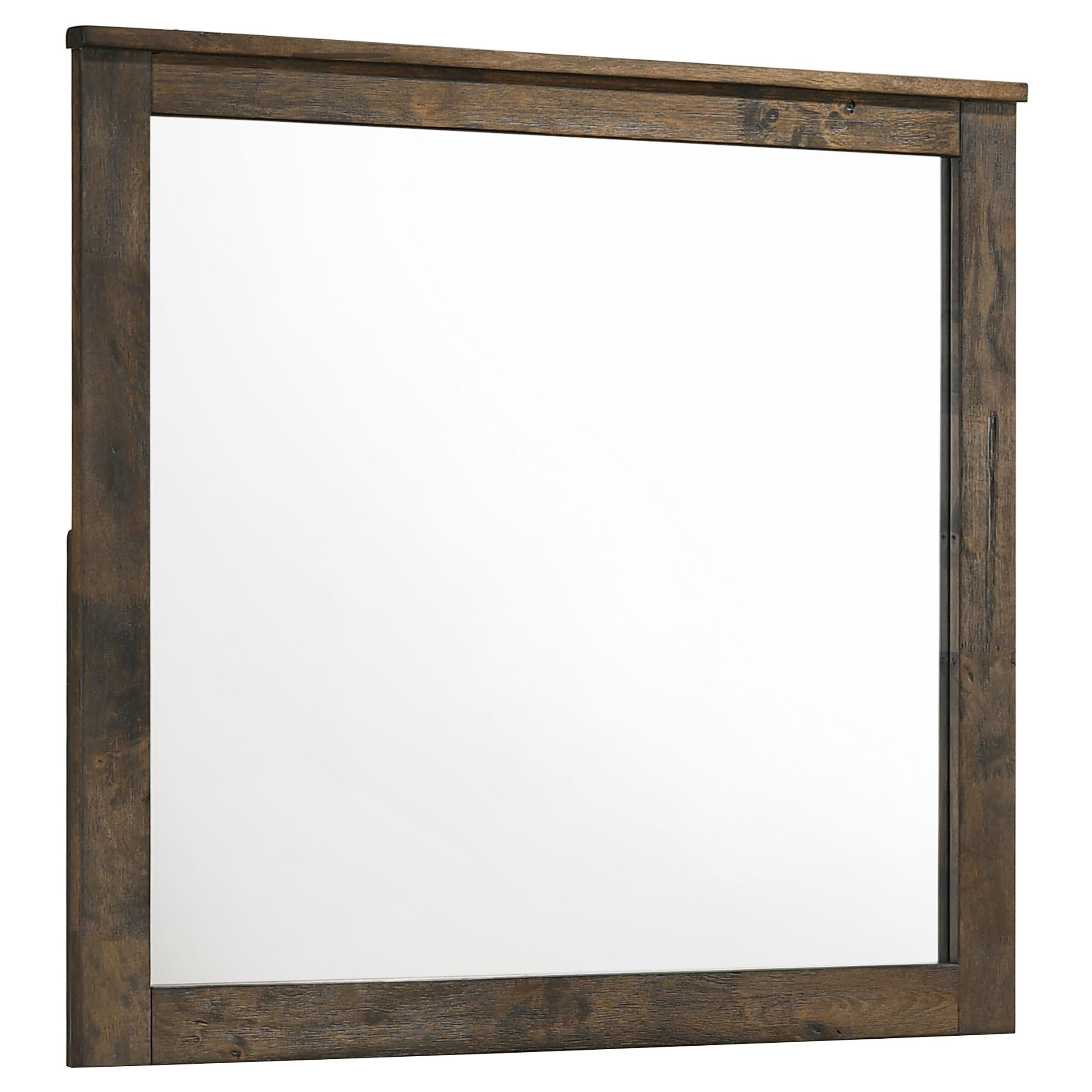 Woodmont Rectangle Dresser Mirror Rustic Golden Brown - Ideal Furniture (Fresno,CA)